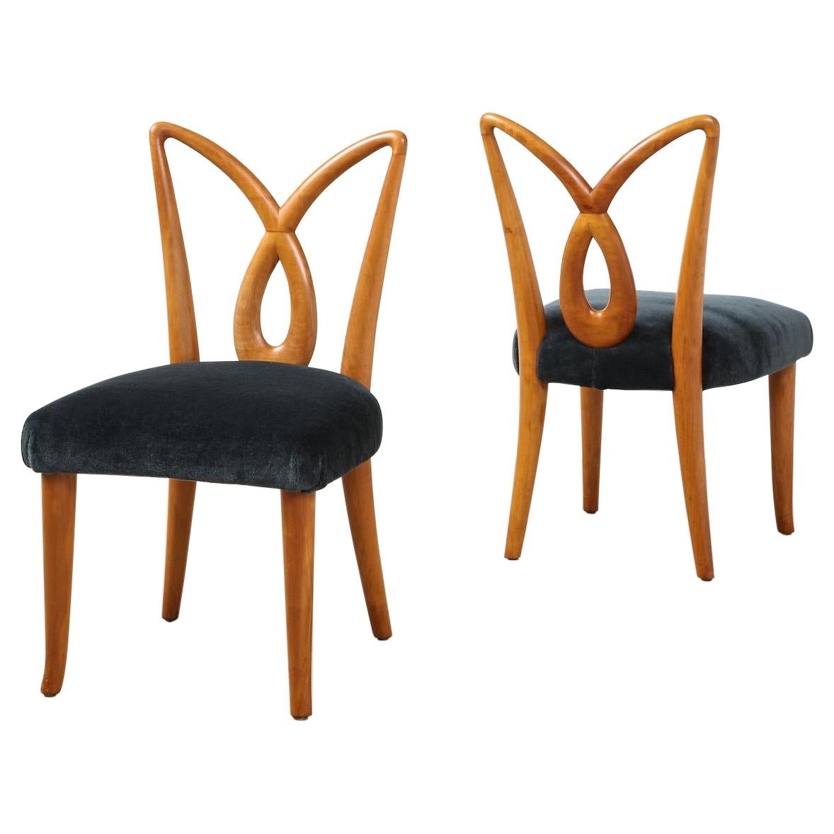 Rare Pair of Side Chairs by Osvaldo Borsani for ABV