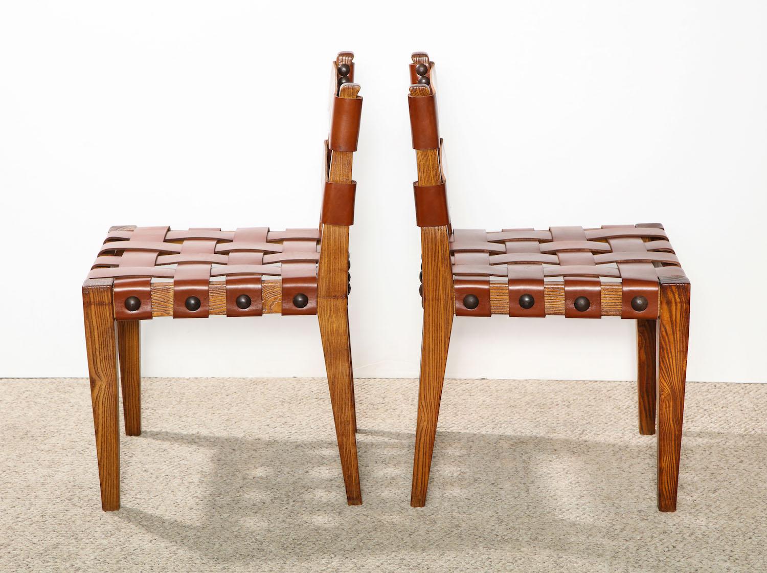 Brass Rare Pair of Side chairs by Osvaldo Borsani