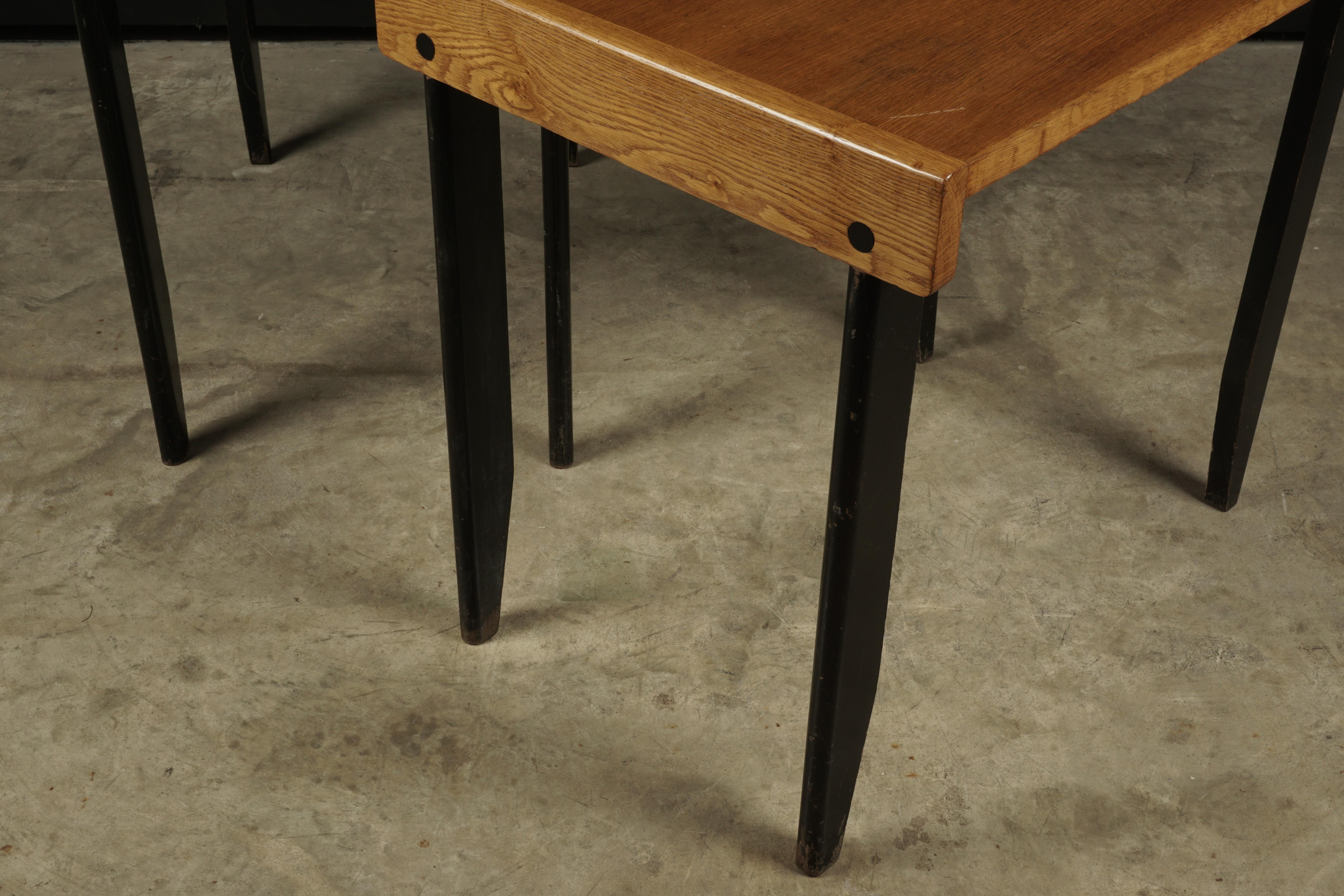 Oak Rare Vintage Pair of Side Tables from France, circa 1960