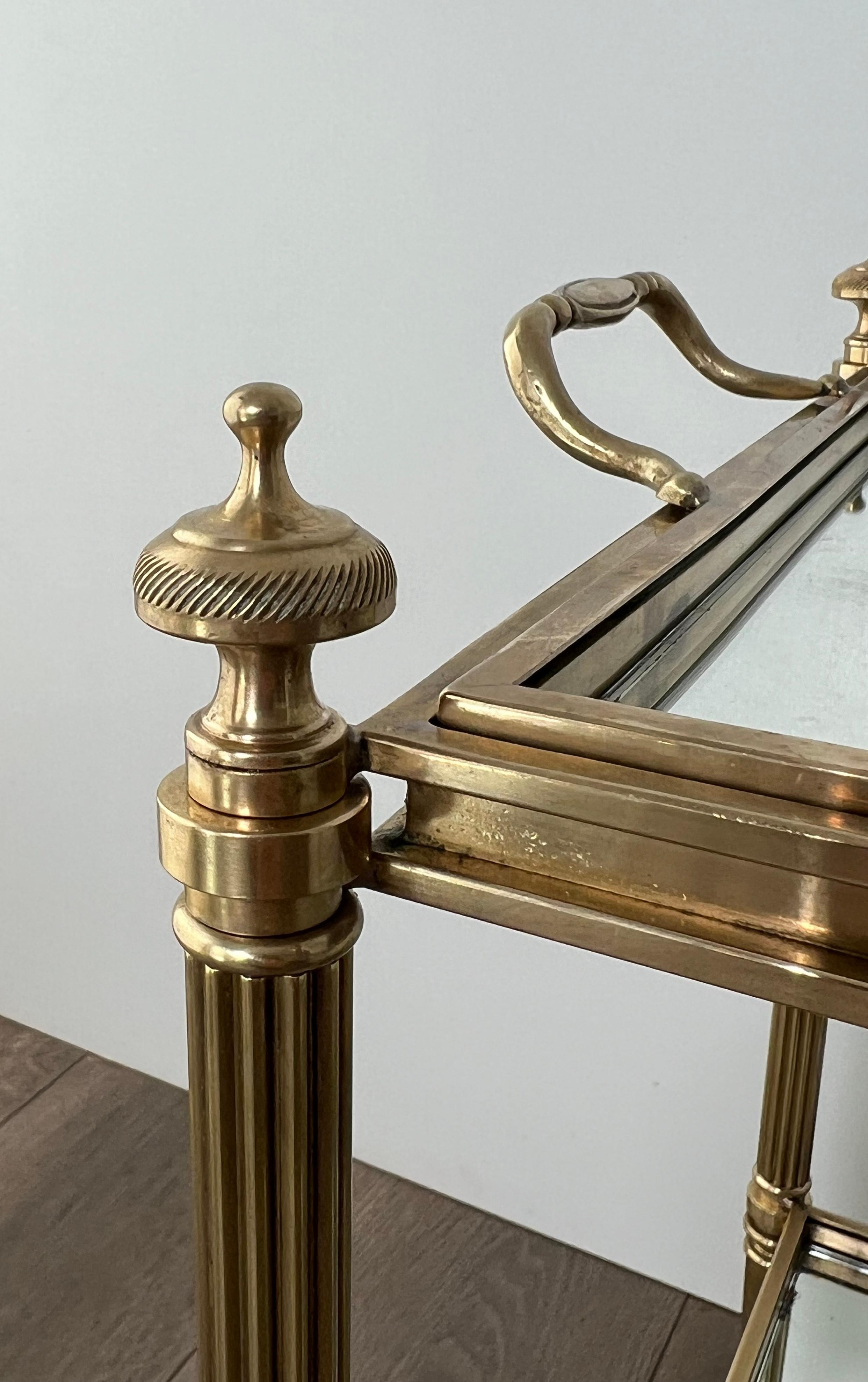 Rare Pair of Side Tables that can be Used as Bar Cart with Removable Upper Trays For Sale 2