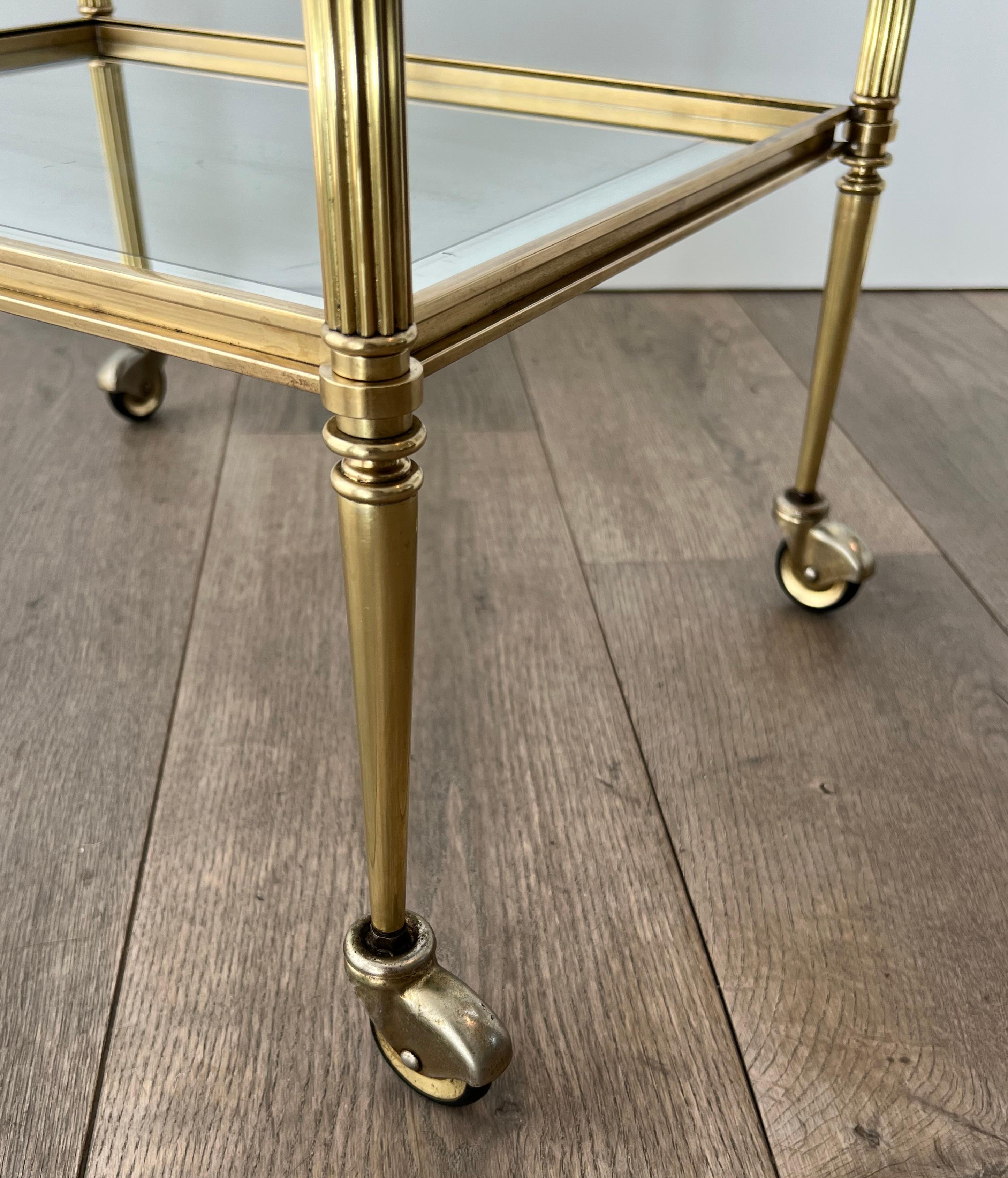 Rare Pair of Side Tables that can be Used as Bar Cart with Removable Upper Trays For Sale 3
