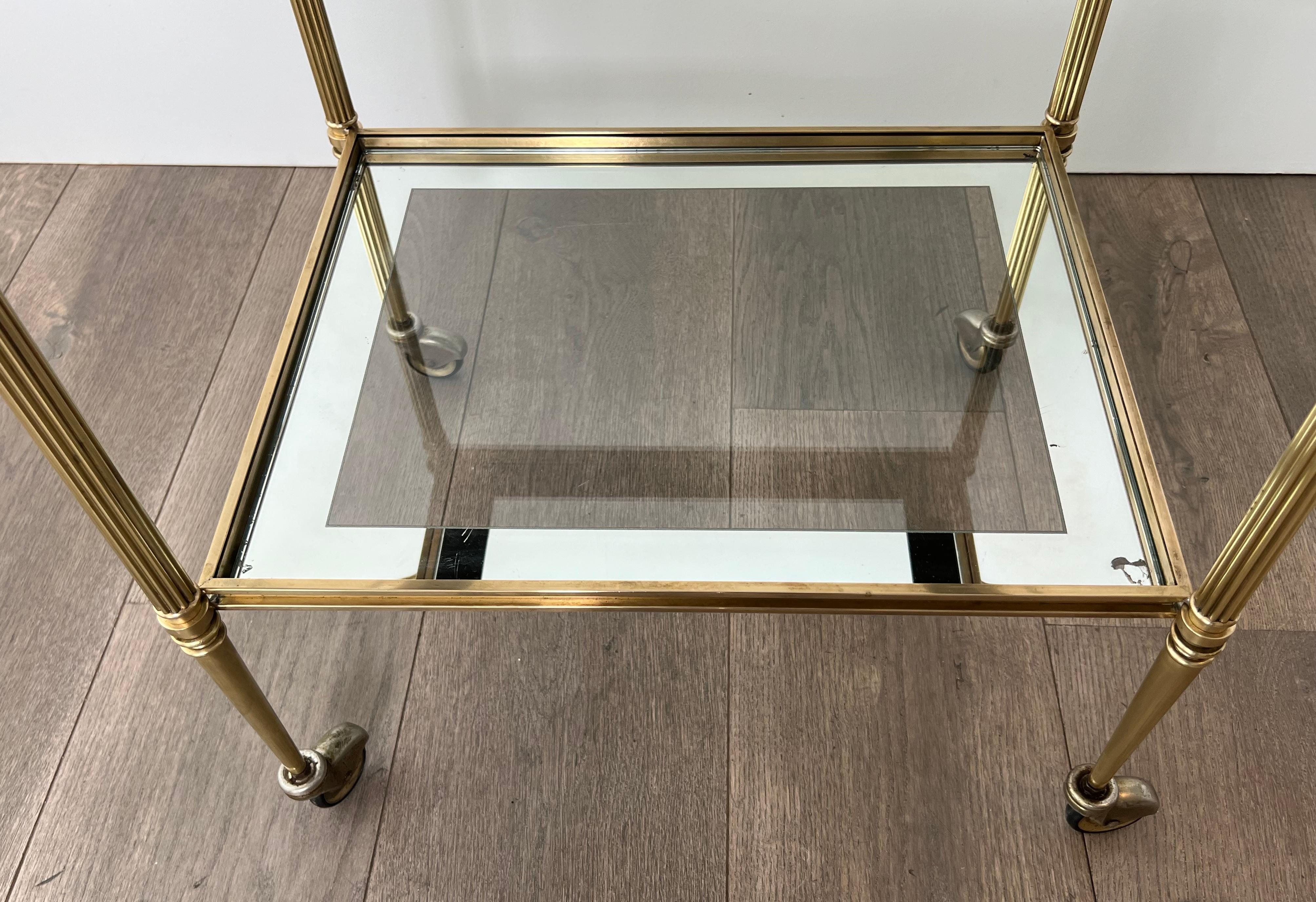 Rare Pair of Side Tables that can be Used as Bar Cart with Removable Upper Trays For Sale 6
