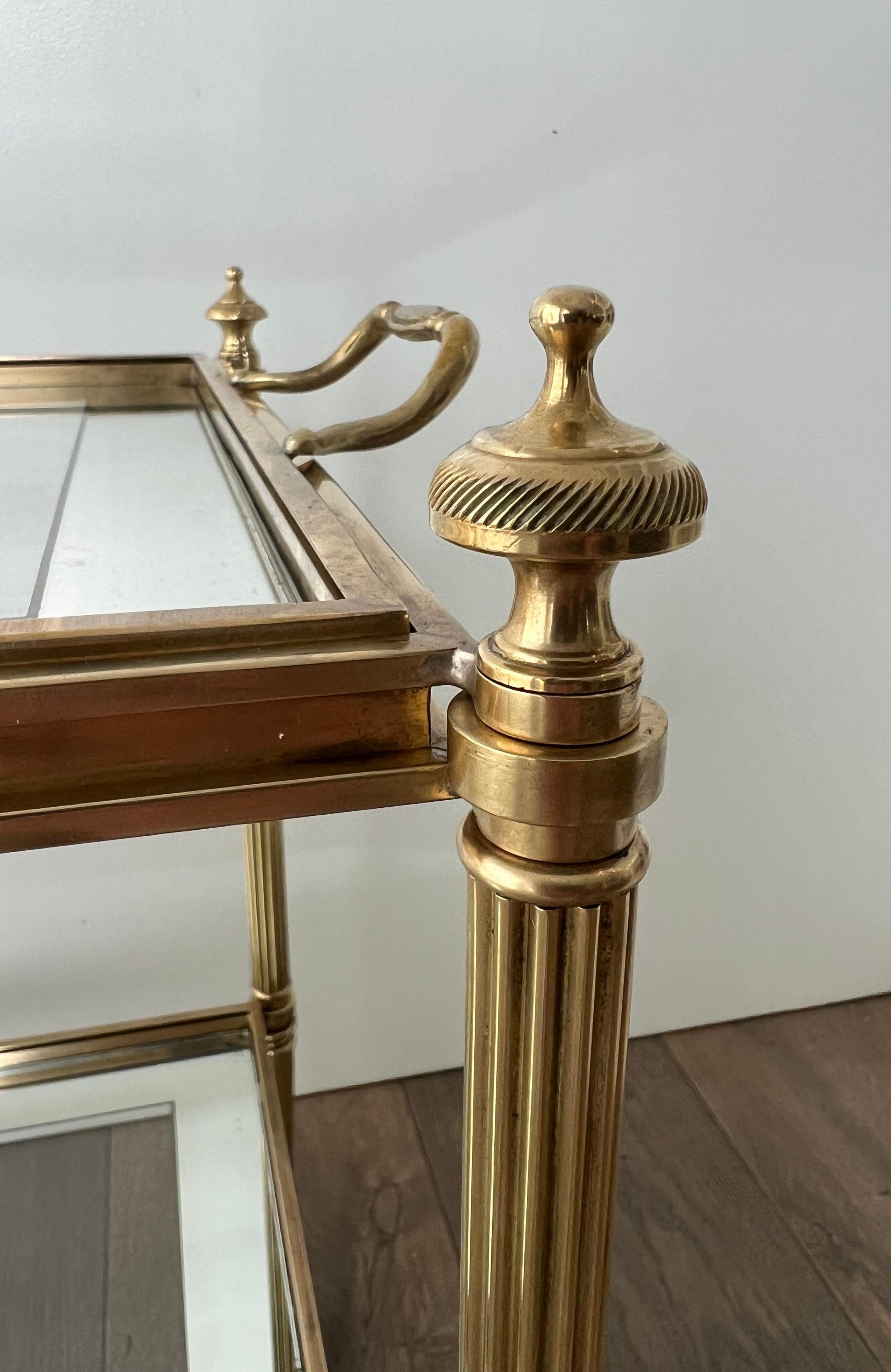 Rare Pair of Side Tables that can be Used as Bar Cart with Removable Upper Trays For Sale 10