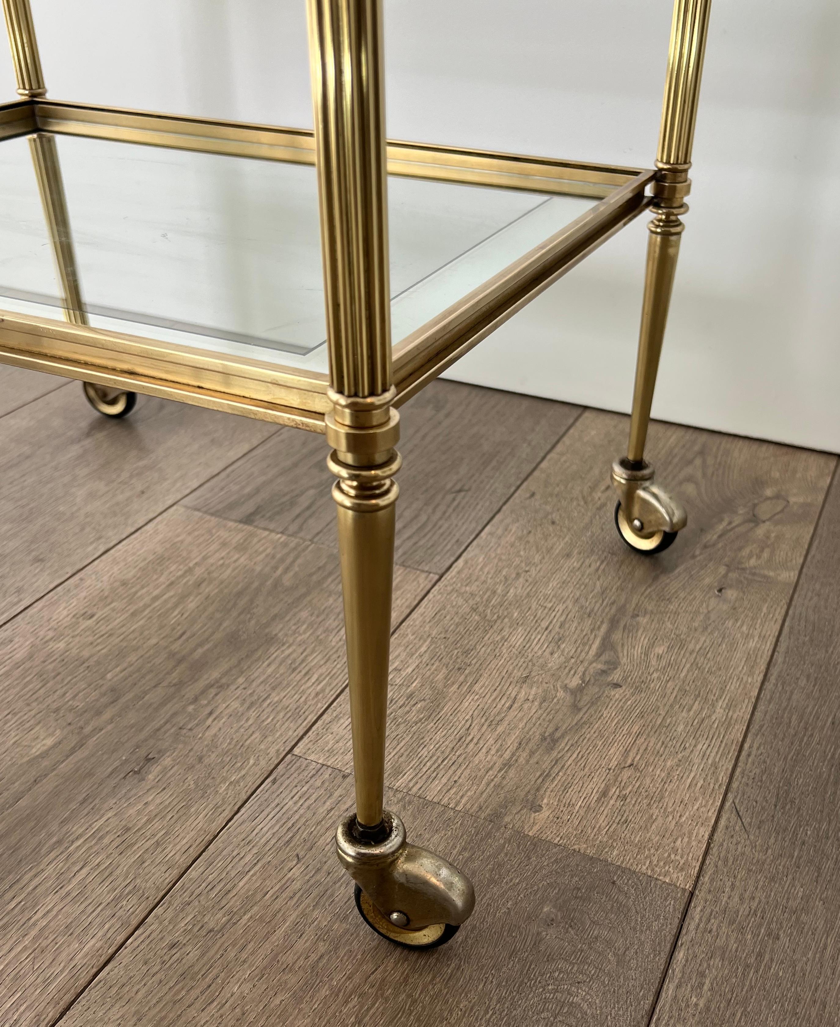 Rare Pair of Side Tables that can be Used as Bar Cart with Removable Upper Trays For Sale 11