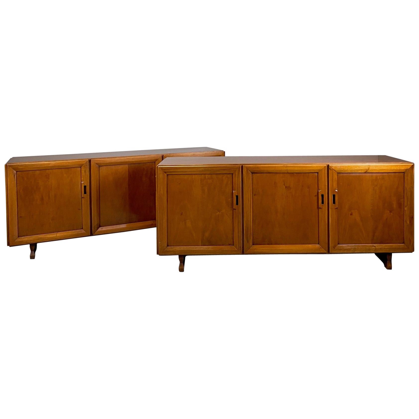 Rare pair of walnut sideboard model 