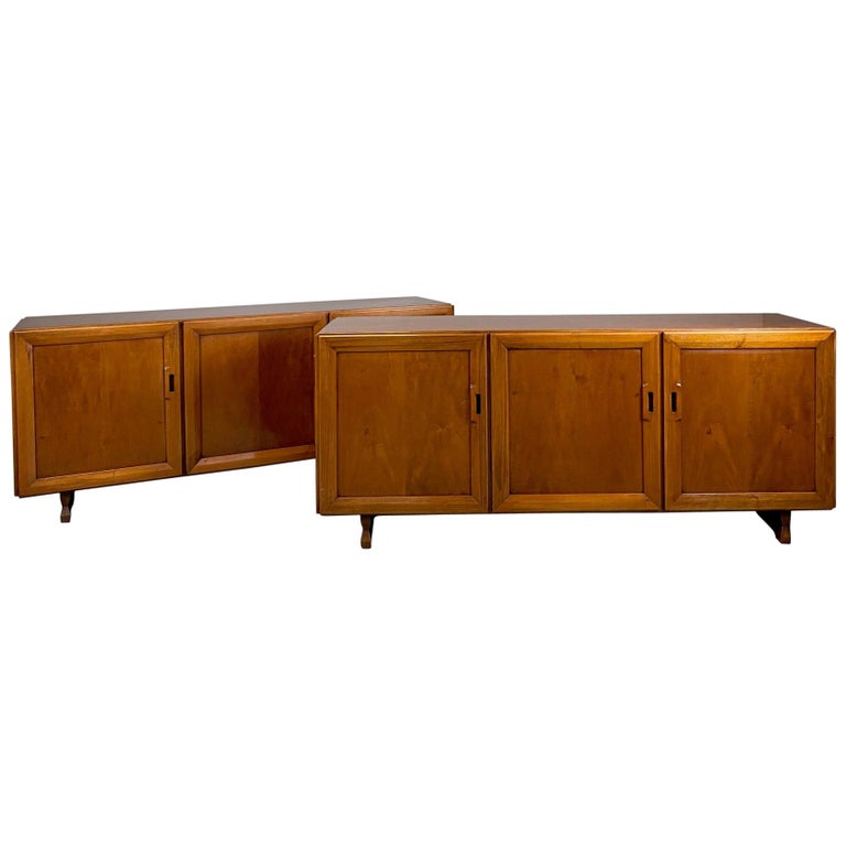 Rare Pair of Sideboard "Mb15" by Franco Albini for Poggi For Sale
