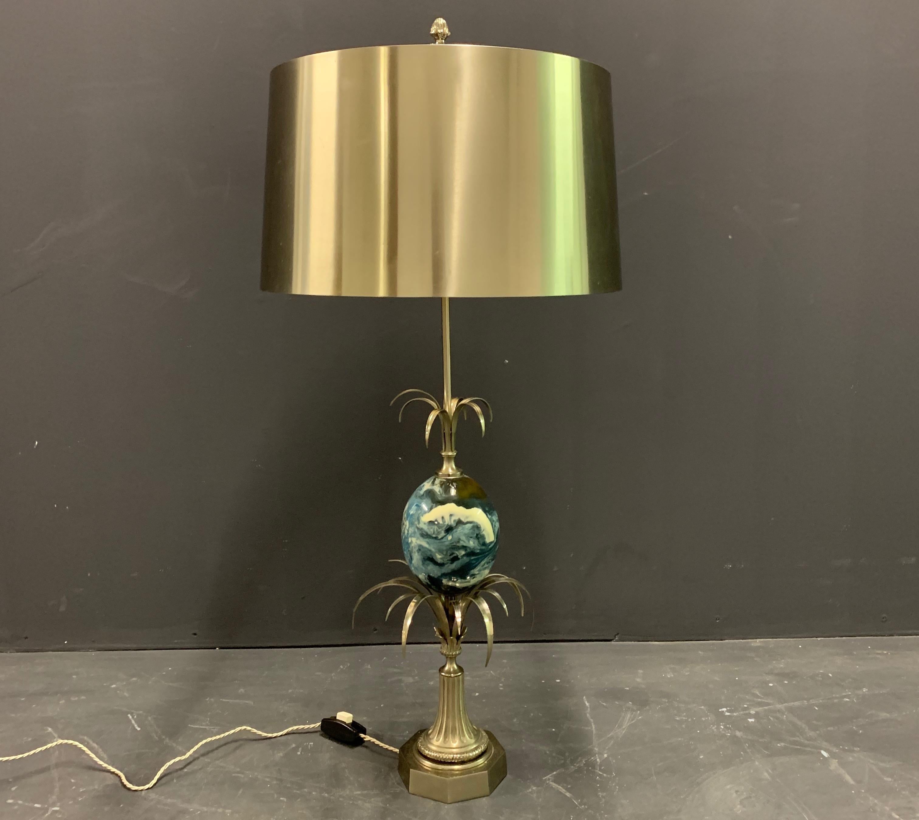 Metal Rare Pair of Signed Maison Charles Table Lamps