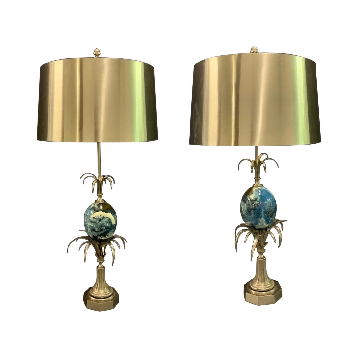 Rare Pair of Signed Maison Charles Table Lamps