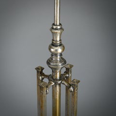 Rare Pair of Silvered Brass Standard Lamps by W.A.S. Benson