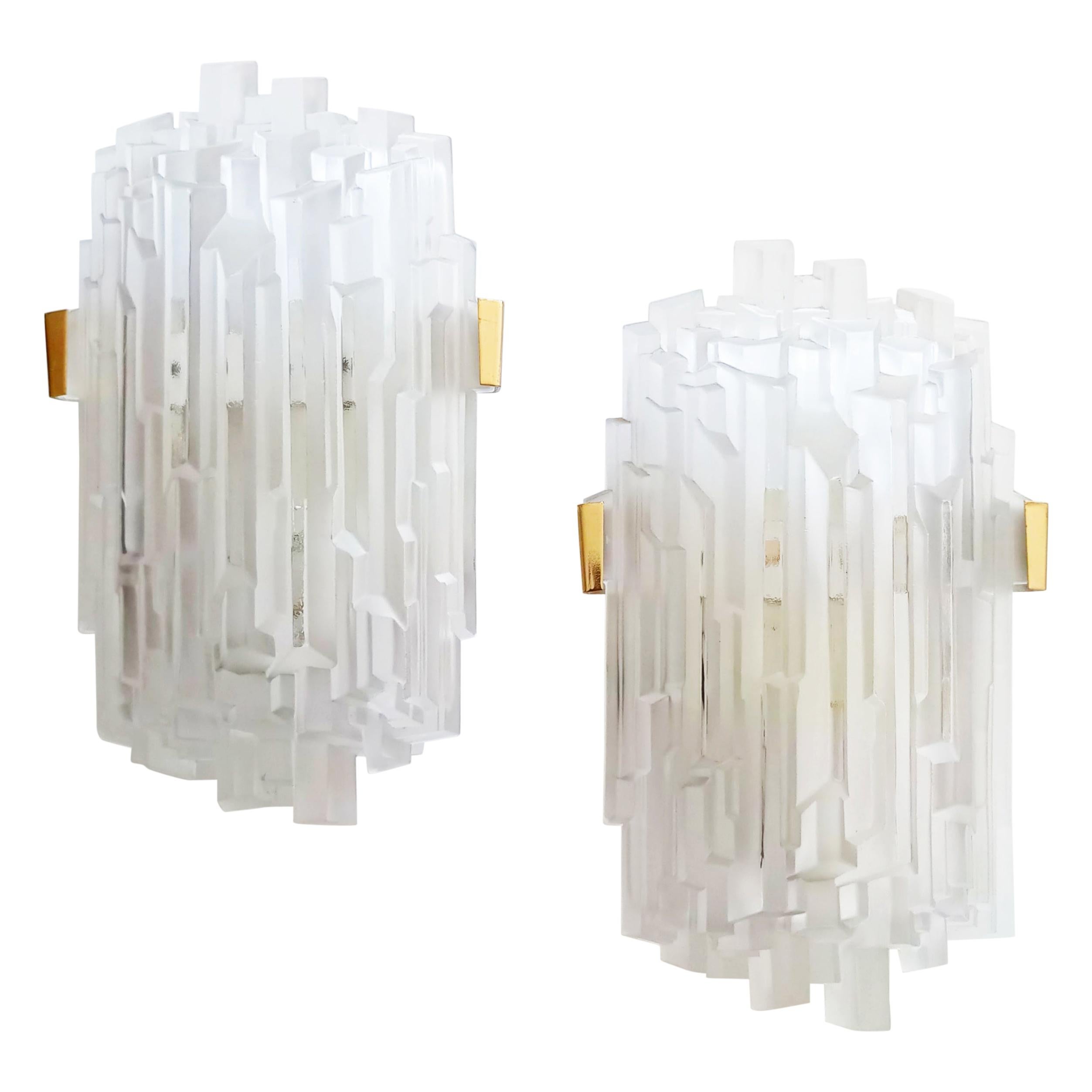 Rare Pair of Skyscrapers Sconces, France, 1960s