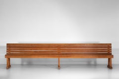 Rare Pair of Solid and Large Oak French Church Bench from the 1960s Pews