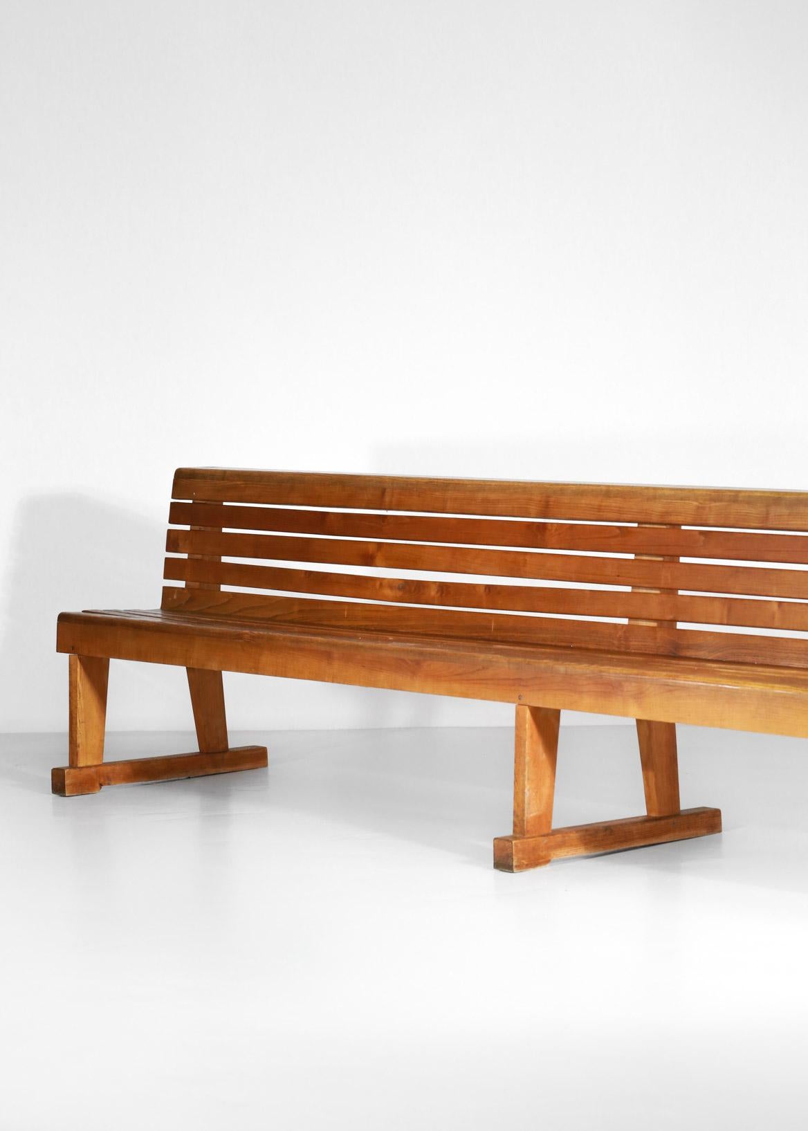 Campaign Rare Pair of Solid and Large Oak French Church Bench from the 1960s Pews For Sale