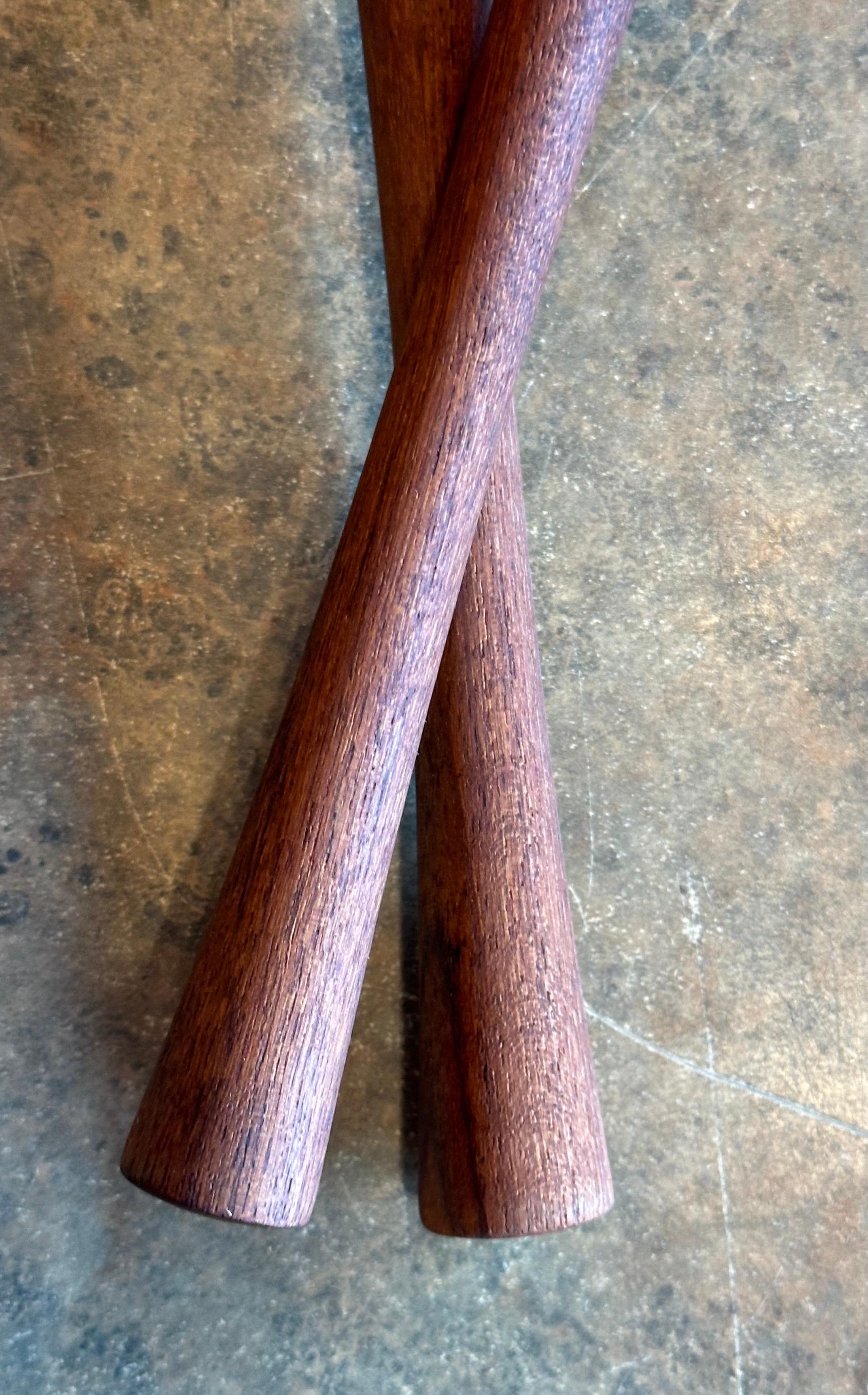 Rare Pair of Solid Teak Salad Servers by Jens Quistgaard for Dansk 4