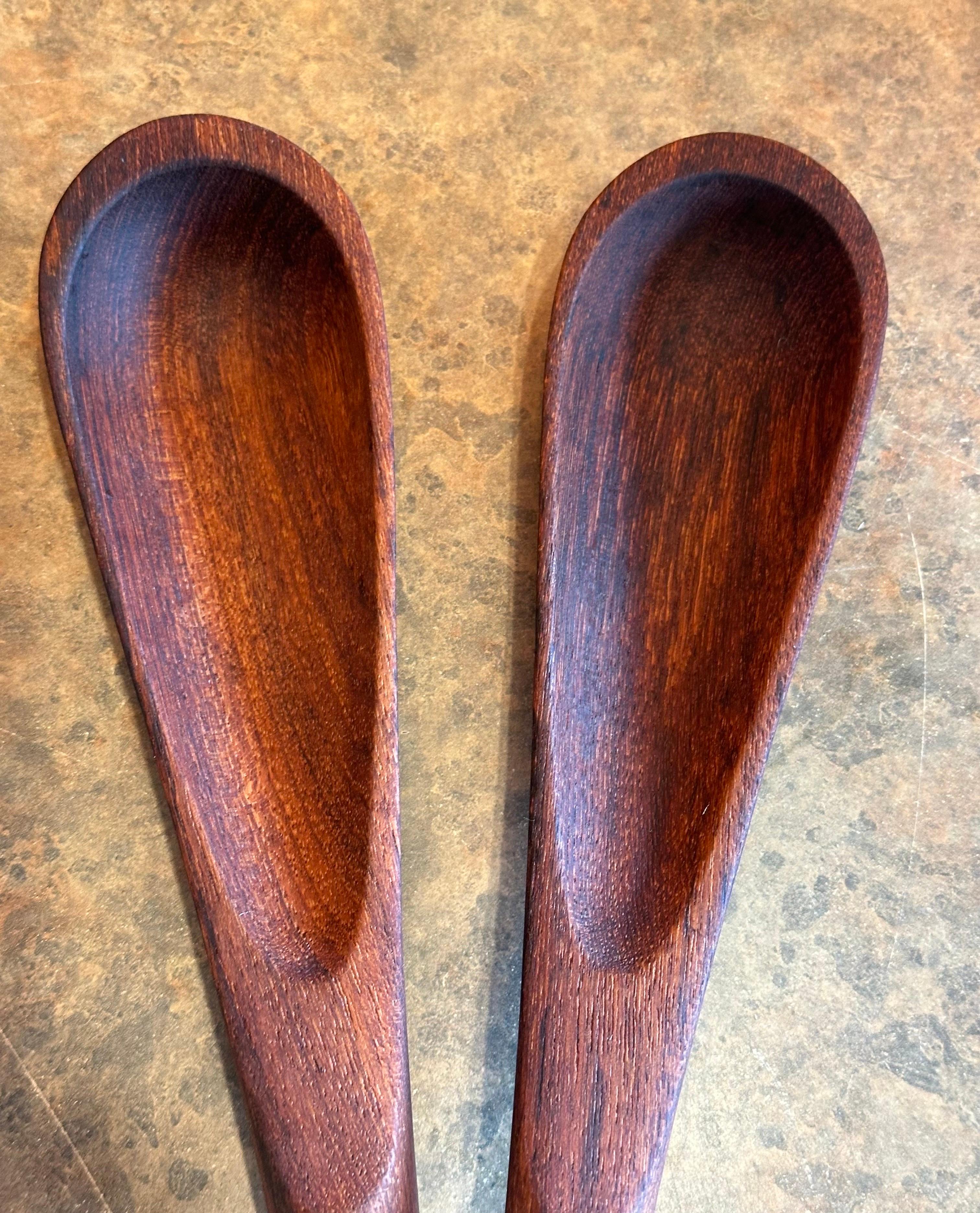 Rare Pair of Solid Teak Salad Servers by Jens Quistgaard for Dansk 5