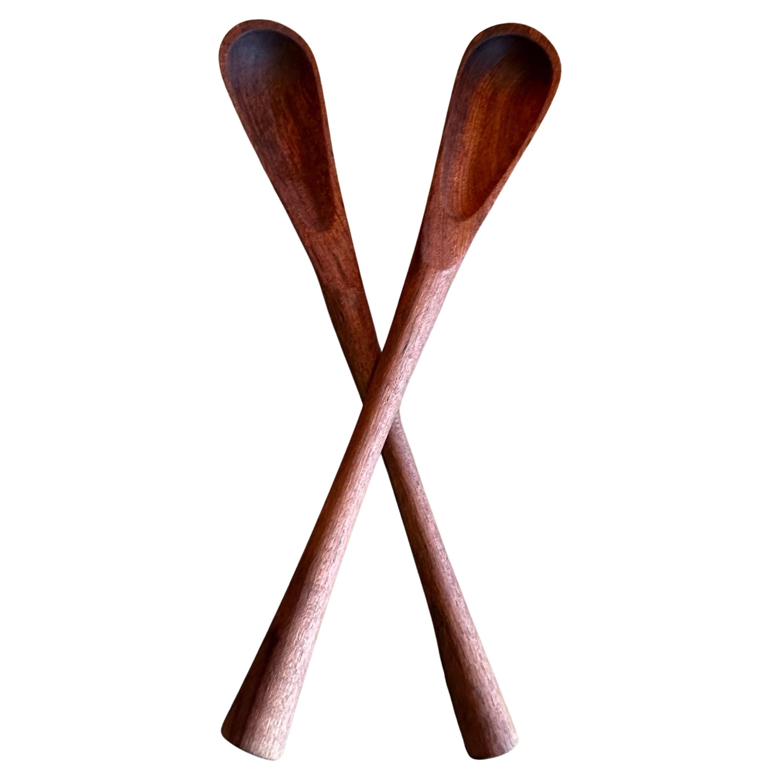 Scandinavian Modern Rare Pair of Solid Teak Salad Servers by Jens Quistgaard for Dansk