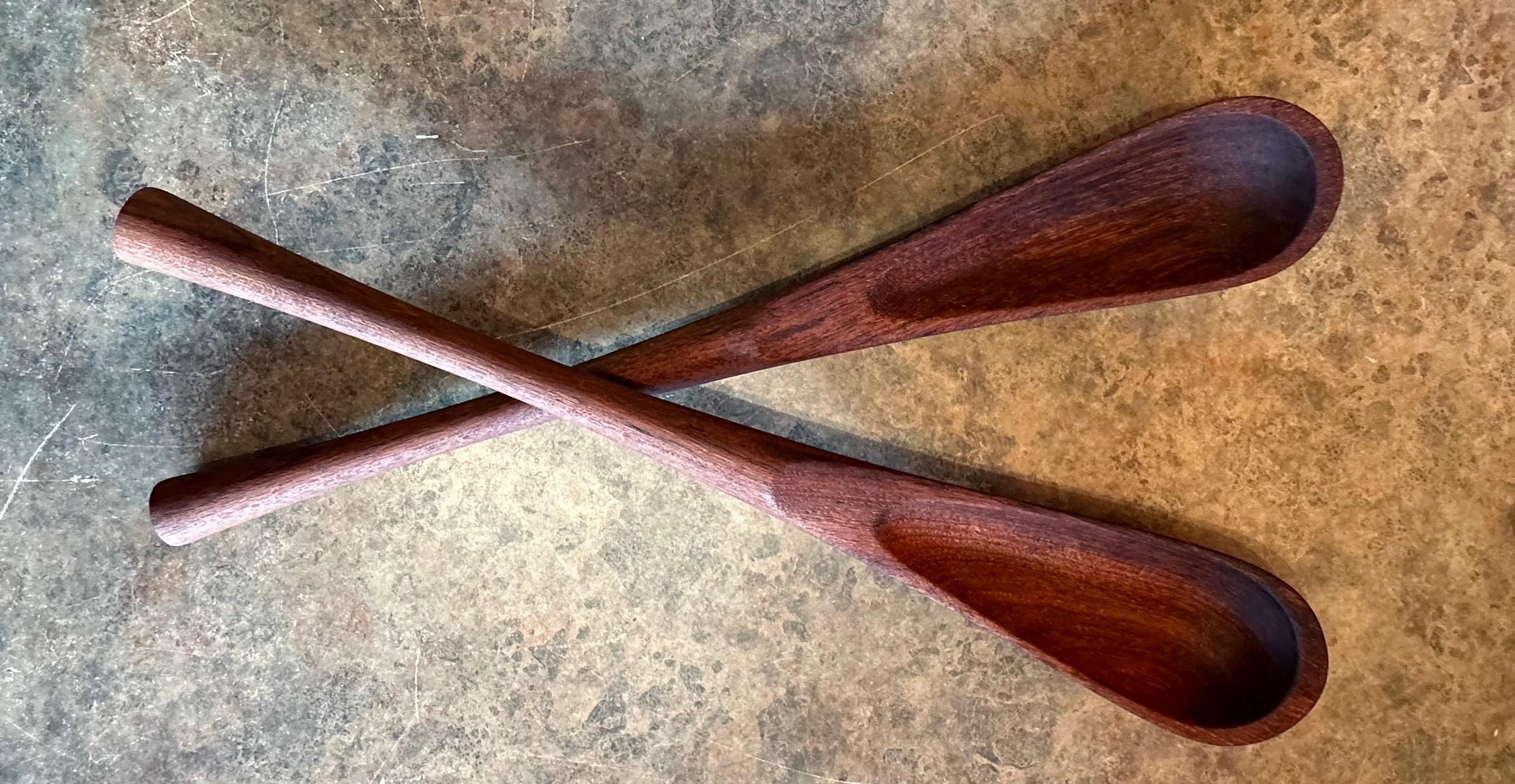 Danish Rare Pair of Solid Teak Salad Servers by Jens Quistgaard for Dansk