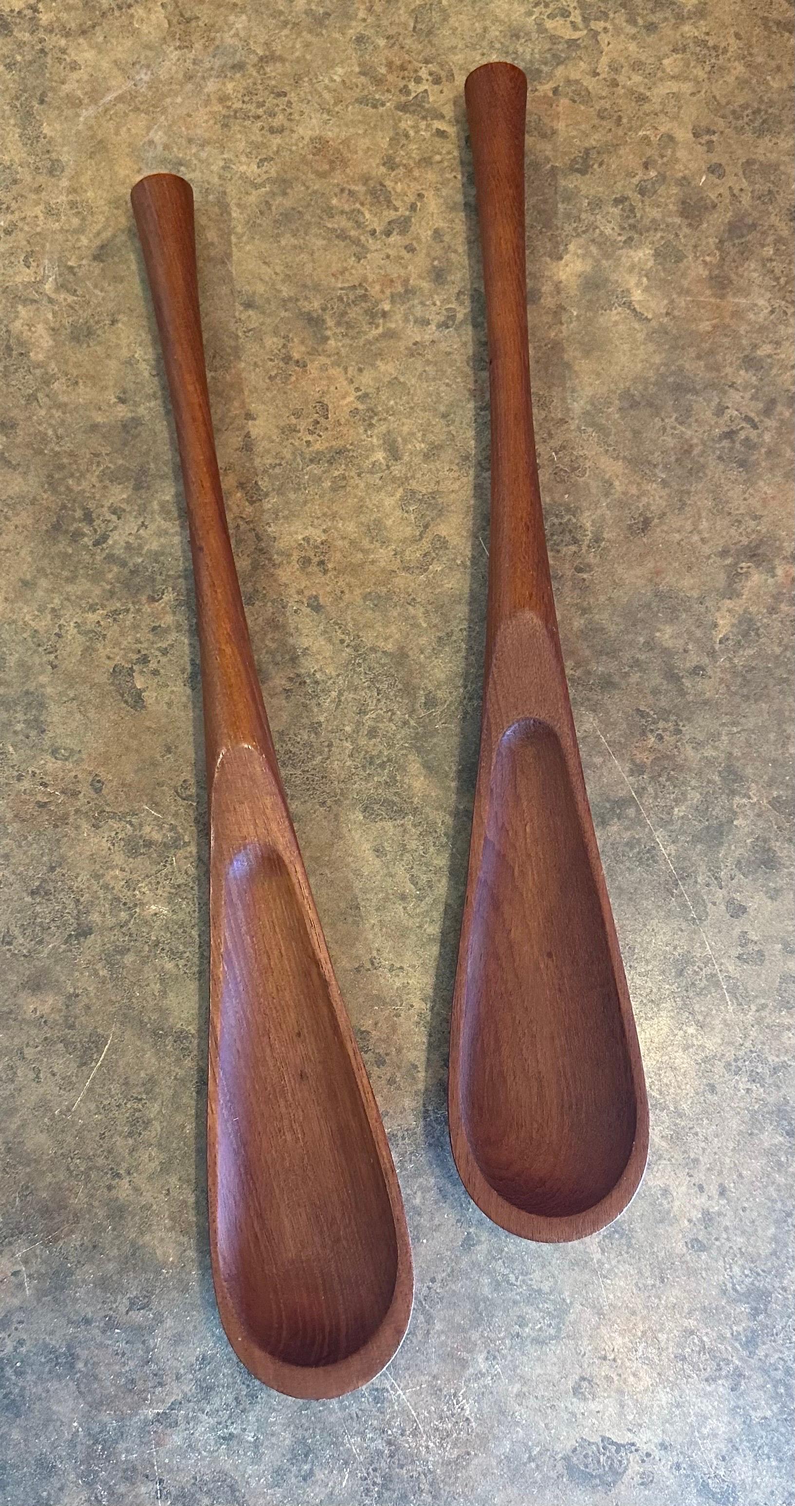 20th Century Rare Pair of Solid Teak Salad Servers by Jens Quistgaard for Dansk For Sale
