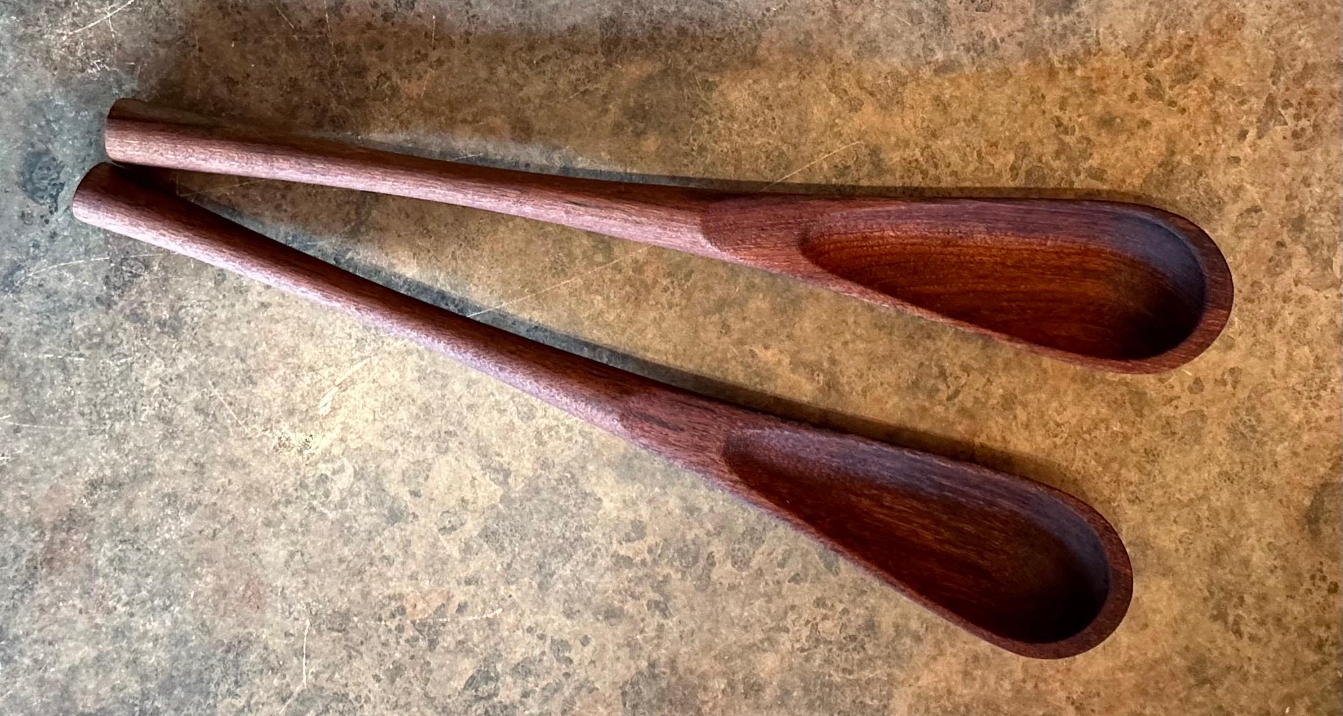 20th Century Rare Pair of Solid Teak Salad Servers by Jens Quistgaard for Dansk