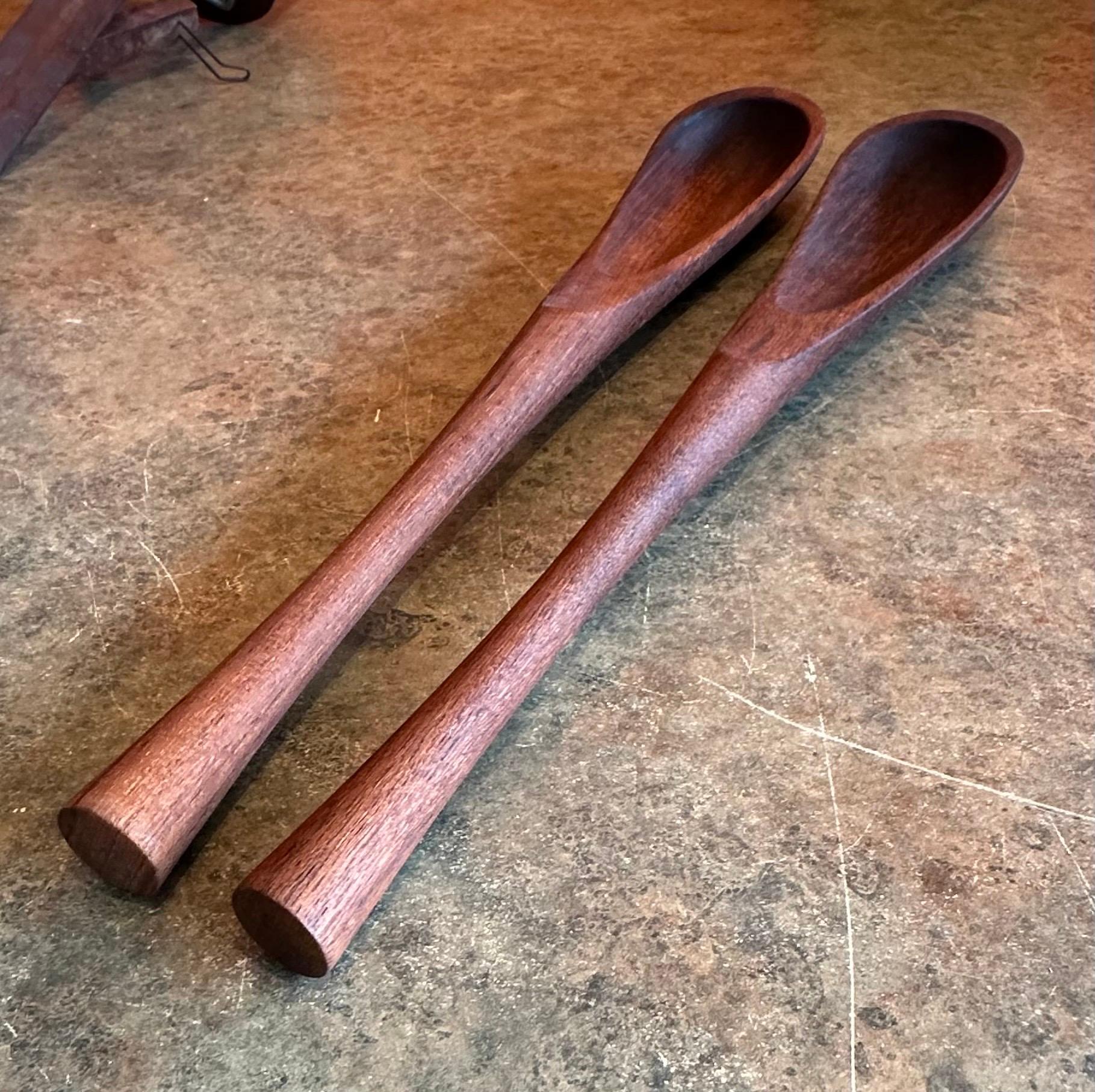 Rare Pair of Solid Teak Salad Servers by Jens Quistgaard for Dansk 1