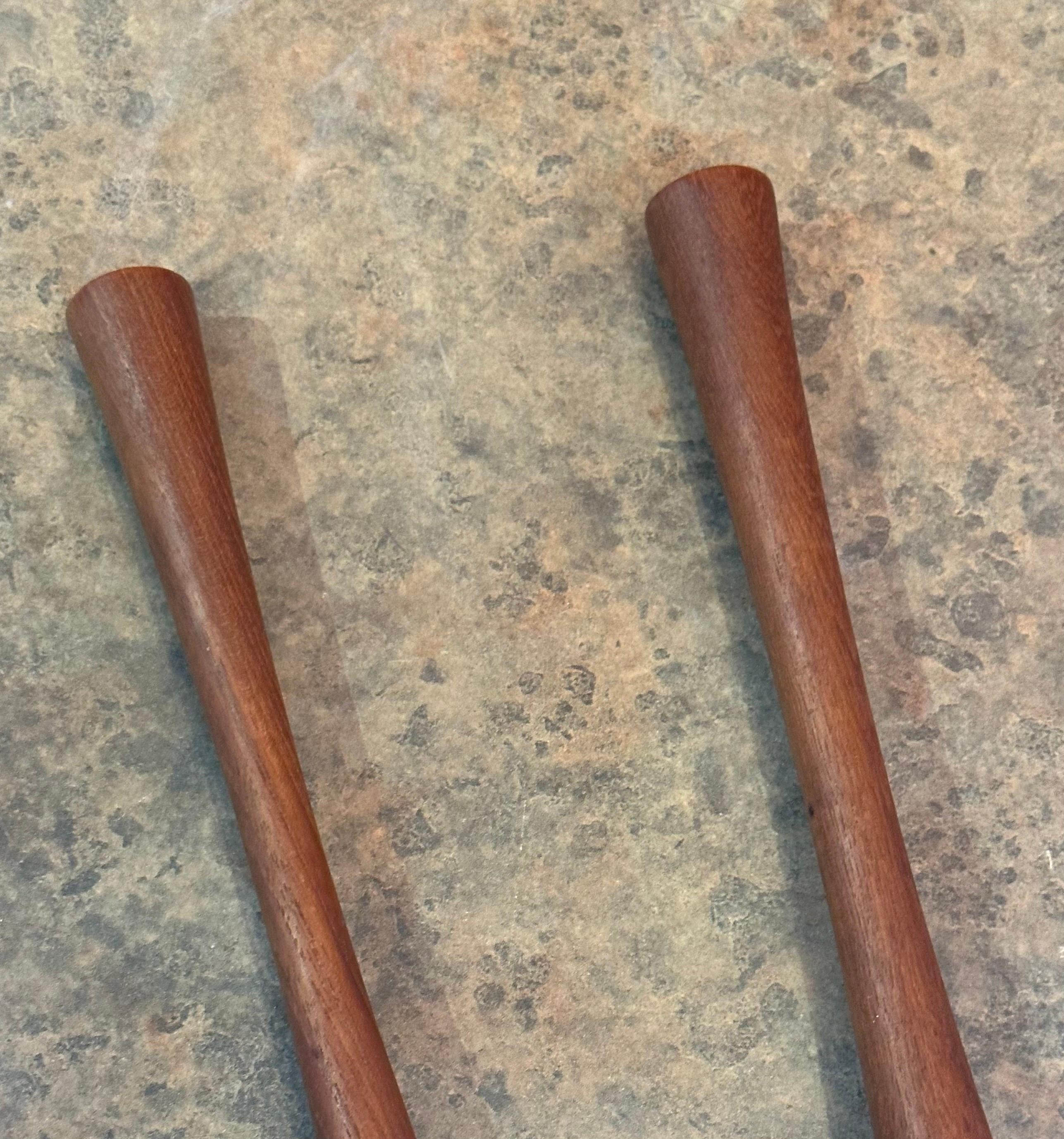 Rare Pair of Solid Teak Salad Servers by Jens Quistgaard for Dansk For Sale 2