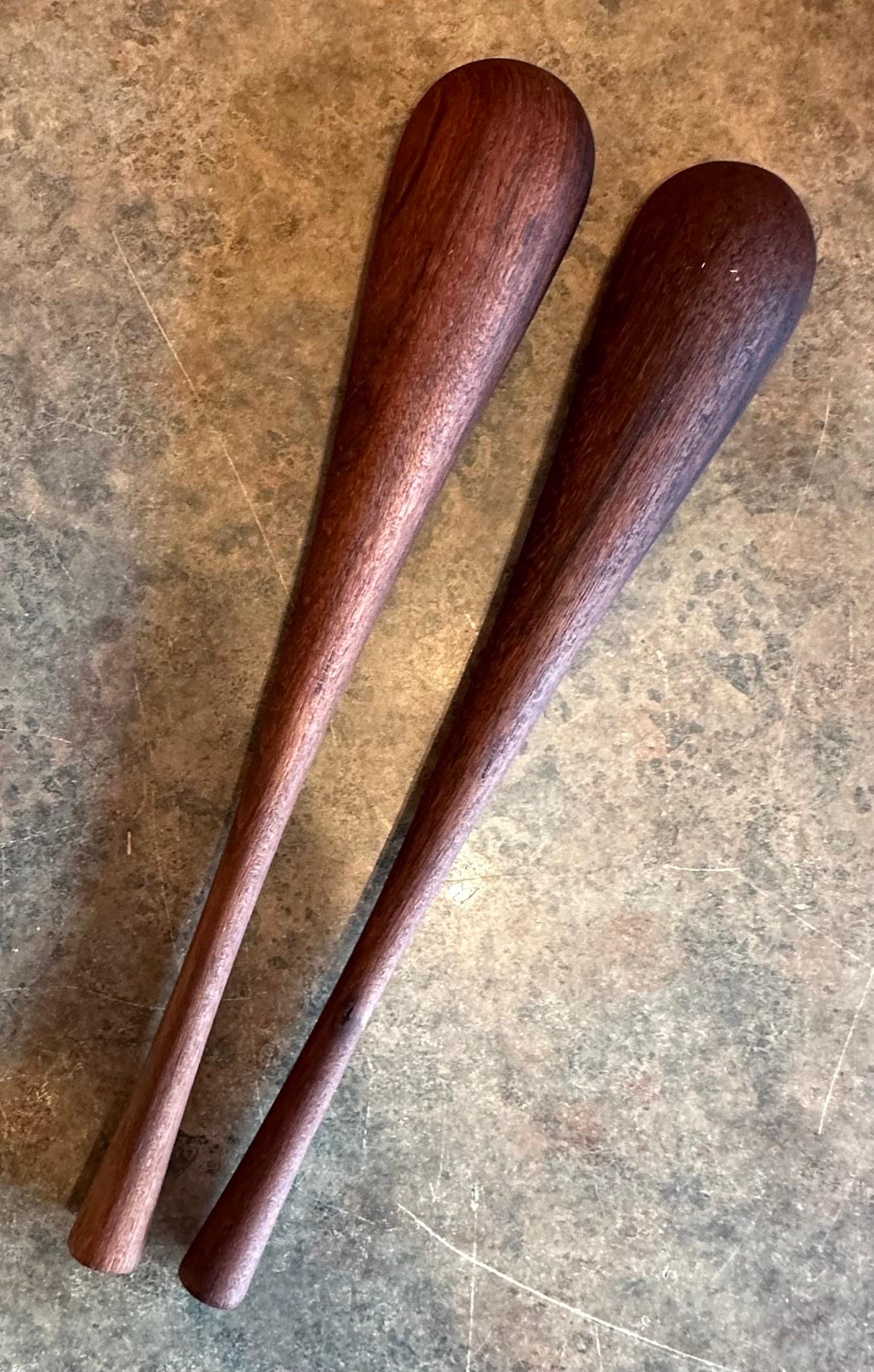 Rare Pair of Solid Teak Salad Servers by Jens Quistgaard for Dansk 3