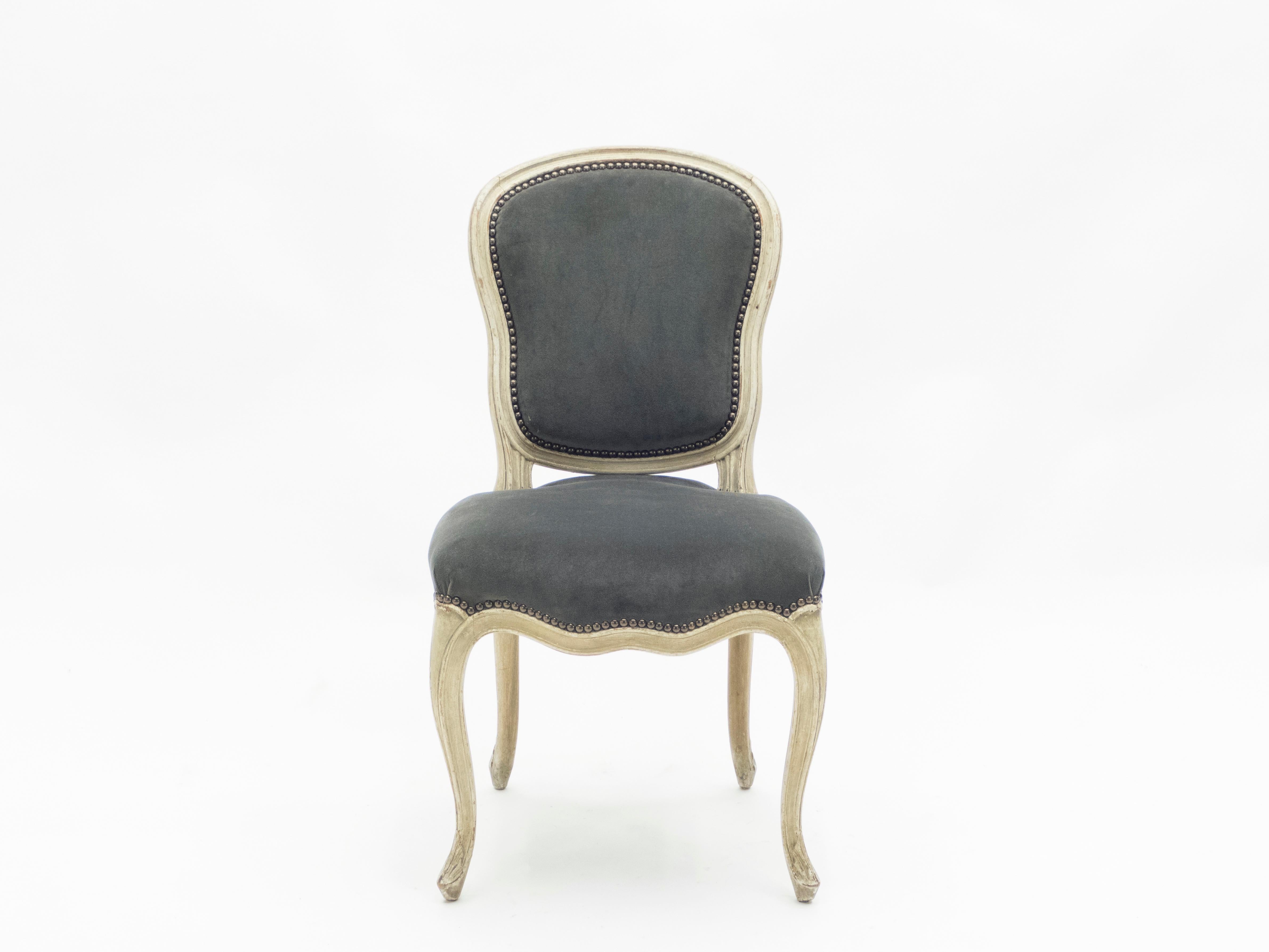 Rare paire de chaises néoclassiques Louis XV estampillées Maison Jansen, années 1940 en vente 7