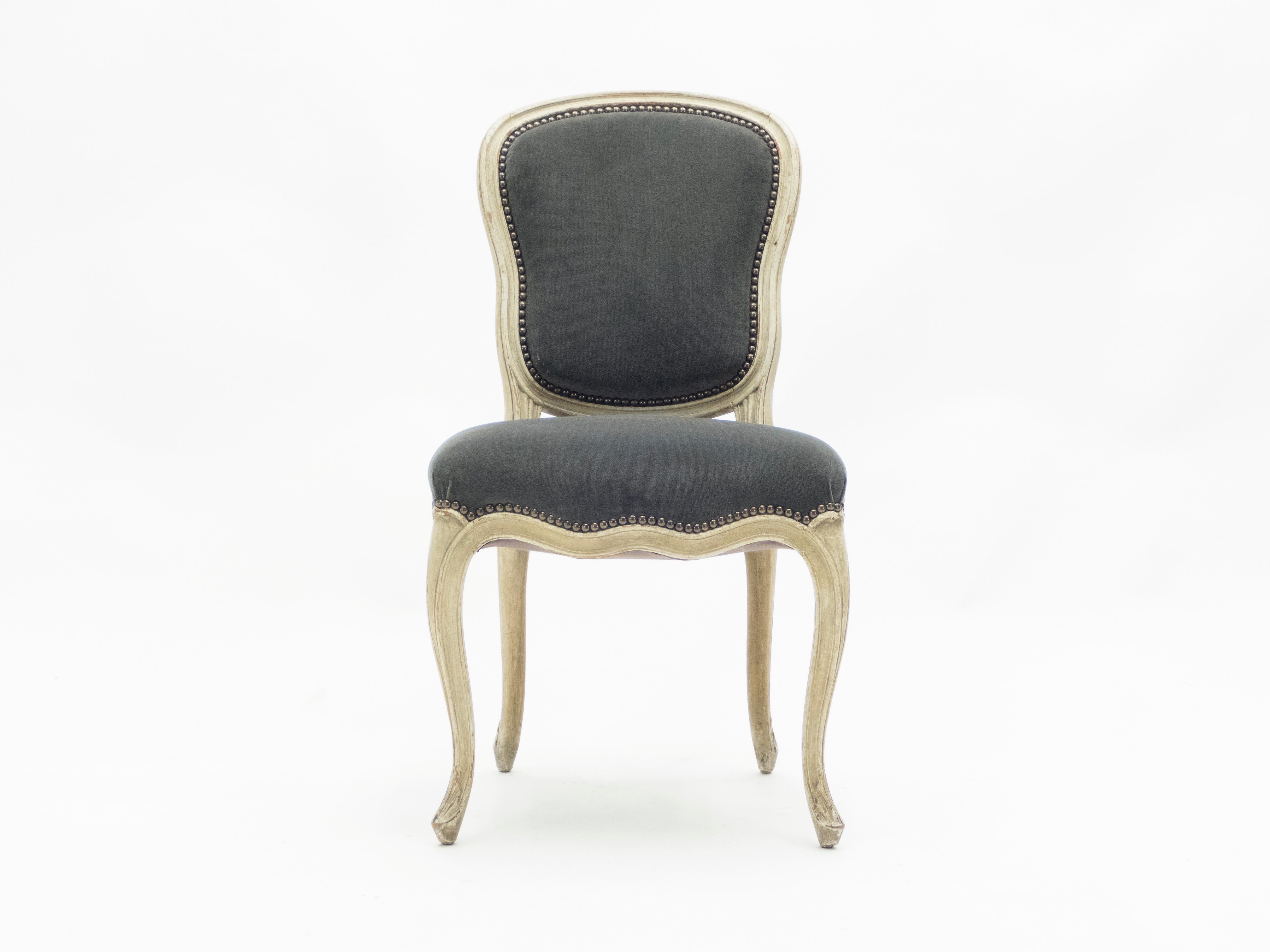 Rare paire de chaises néoclassiques Louis XV estampillées Maison Jansen, années 1940 en vente 12