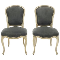 Rare Pair of Stamped Maison Jansen Louis XV Neoclassical Chairs, 1940s