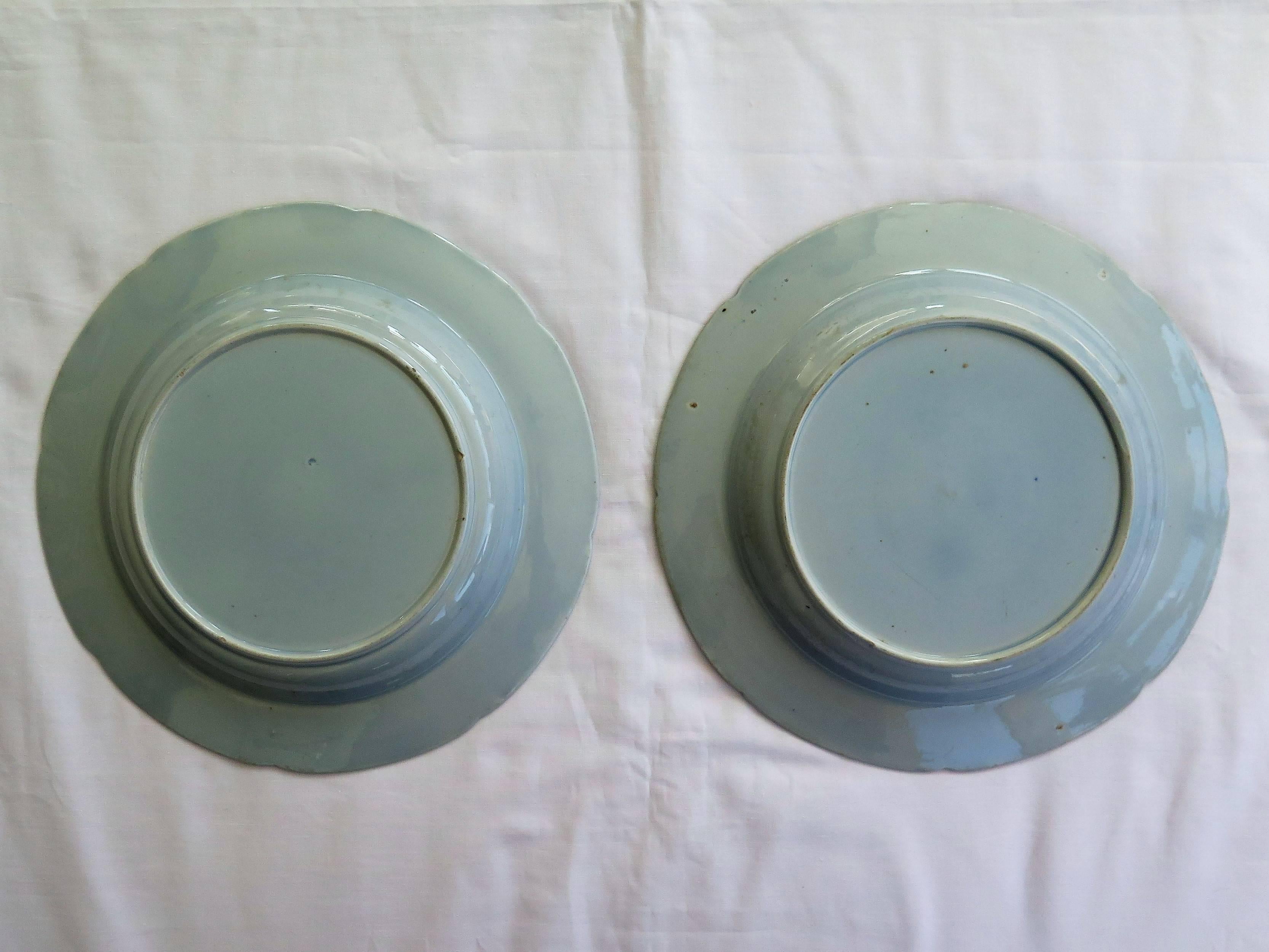 Rare Pair of Stephen Folch Ironstone Soup Plates Oriental Pheasants, circa 1825 11