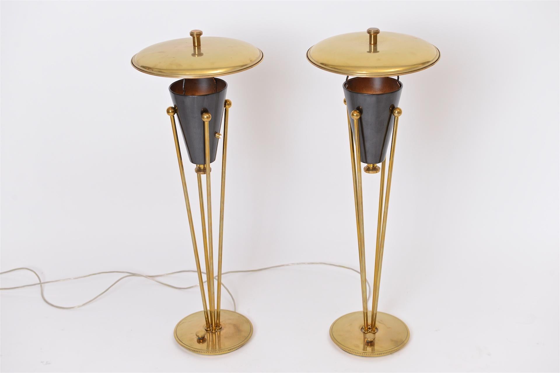 Large pair Stiffel lamps, circa 1950s, USA