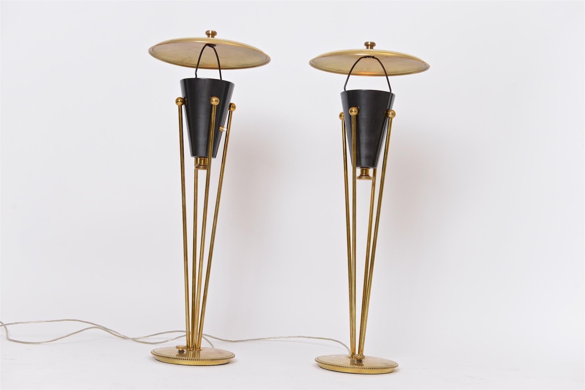 Mid-Century Modern Rare Pair of Stiffel Lamps, circa 1950
