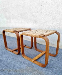 Seltenes Paar Hocker von Giuseppe Pagano Pogatschnig für Gino Maggioni, Italien 40er Jahre