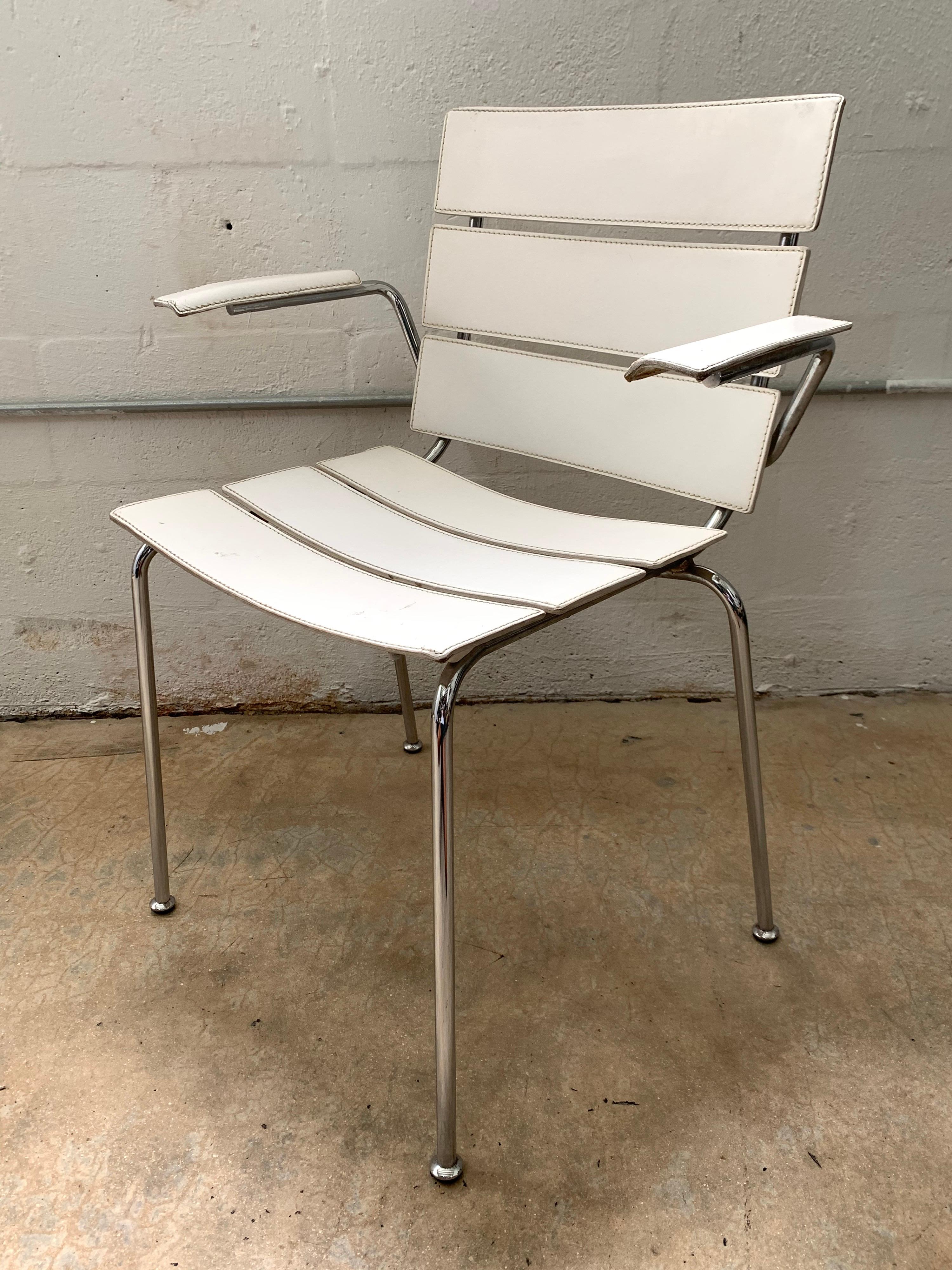 Plaqué Paire rare de fauteuils de salle à manger « Streipe » de Giancarlo Vegni pour Fasem, 1999 en vente