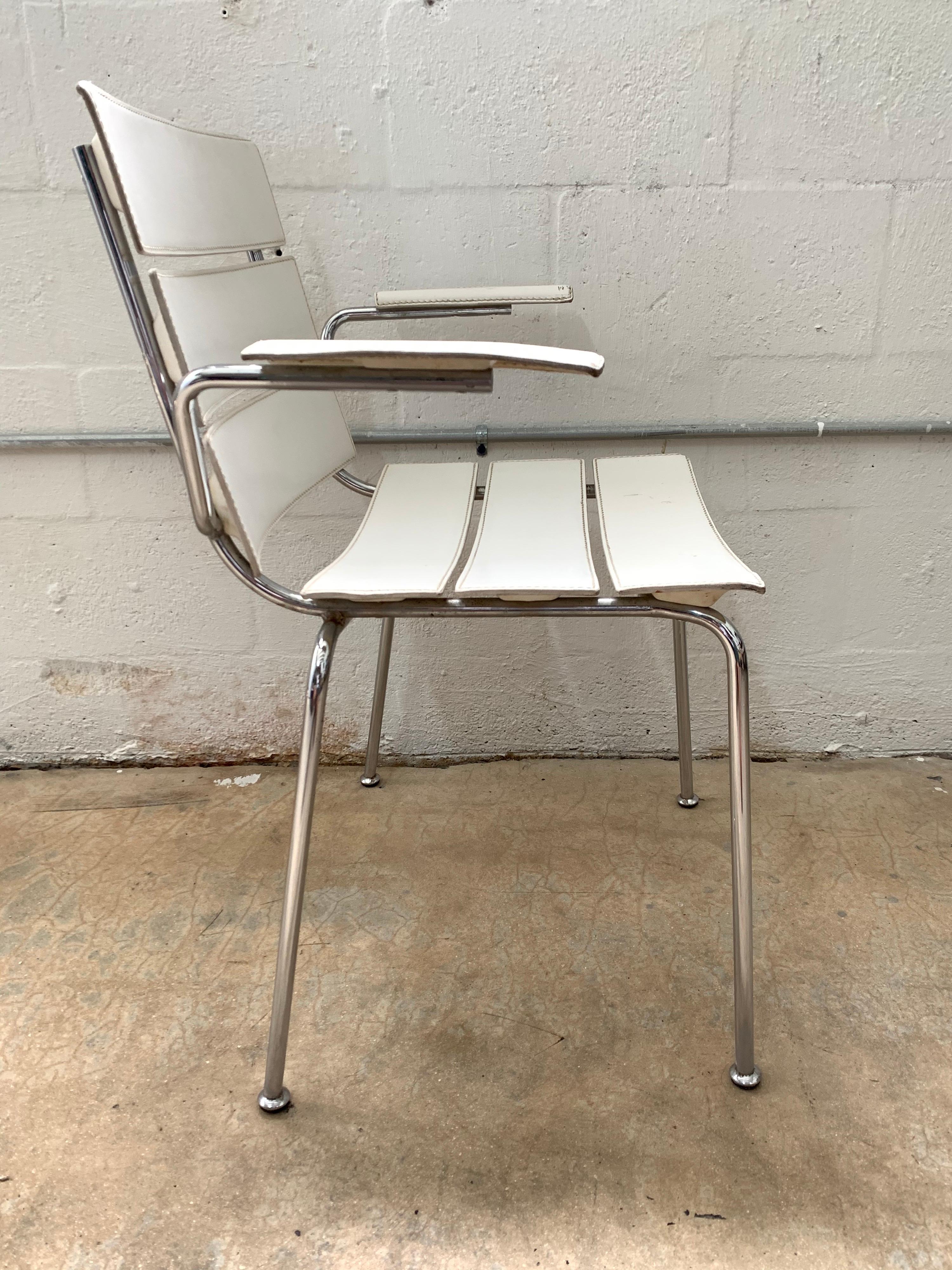 Acier Paire rare de fauteuils de salle à manger « Streipe » de Giancarlo Vegni pour Fasem, 1999 en vente