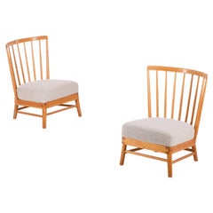 Used Rare Pair of Swedish Easy Chairs, 1950s