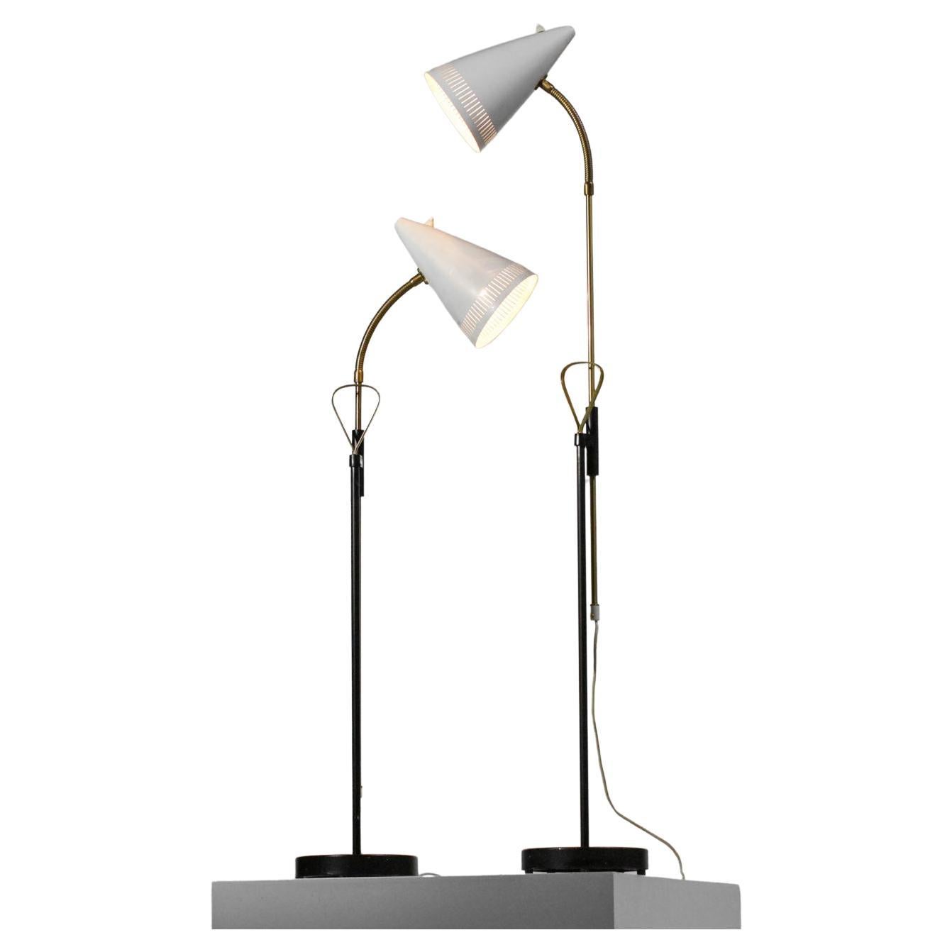 Rare Pair of Swedish Falkenbergs Belysning Floor Lamps from 60s Design Tynell