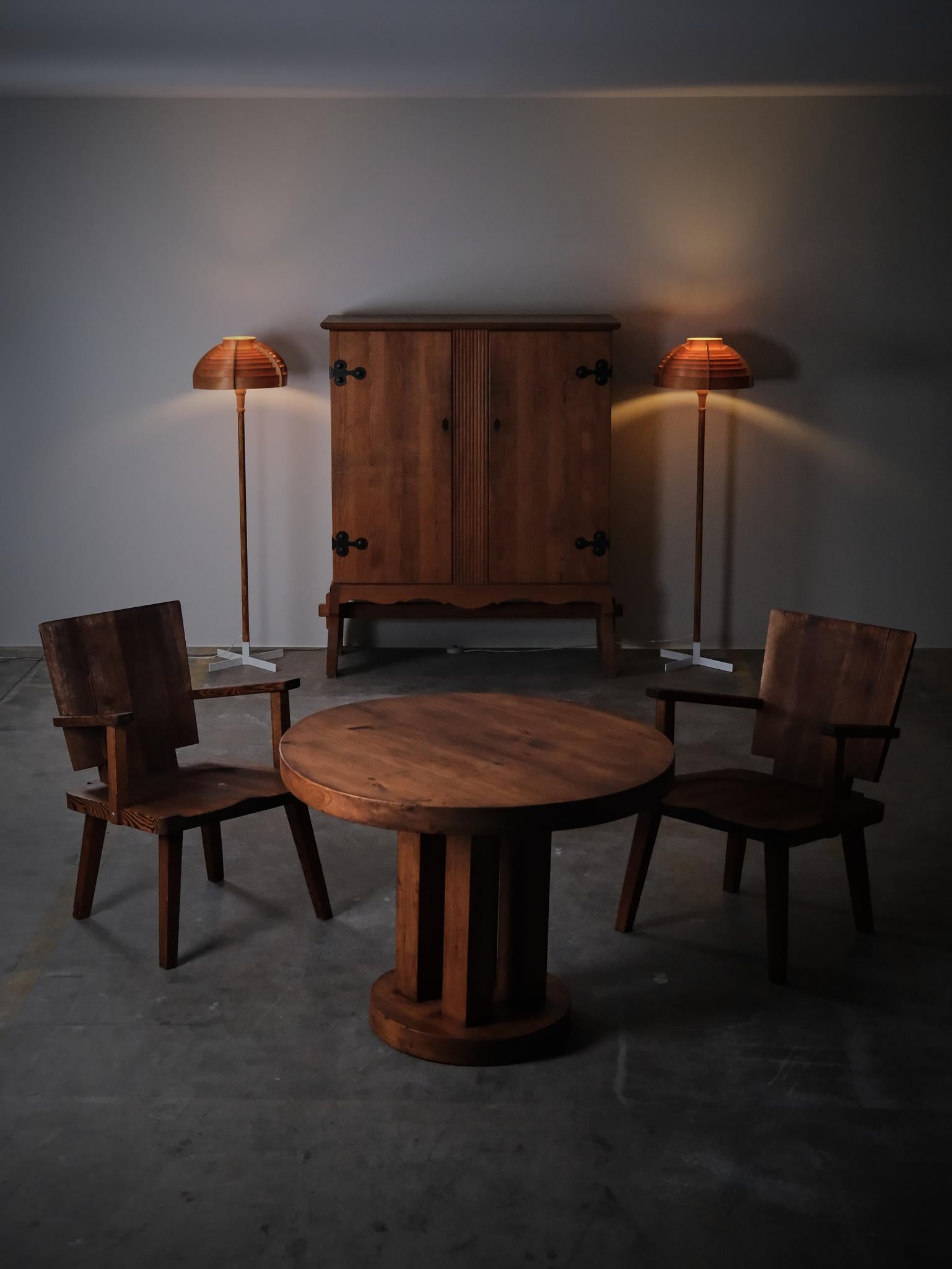 Rare pair of Swedish pine armchairs, 1930s For Sale 7