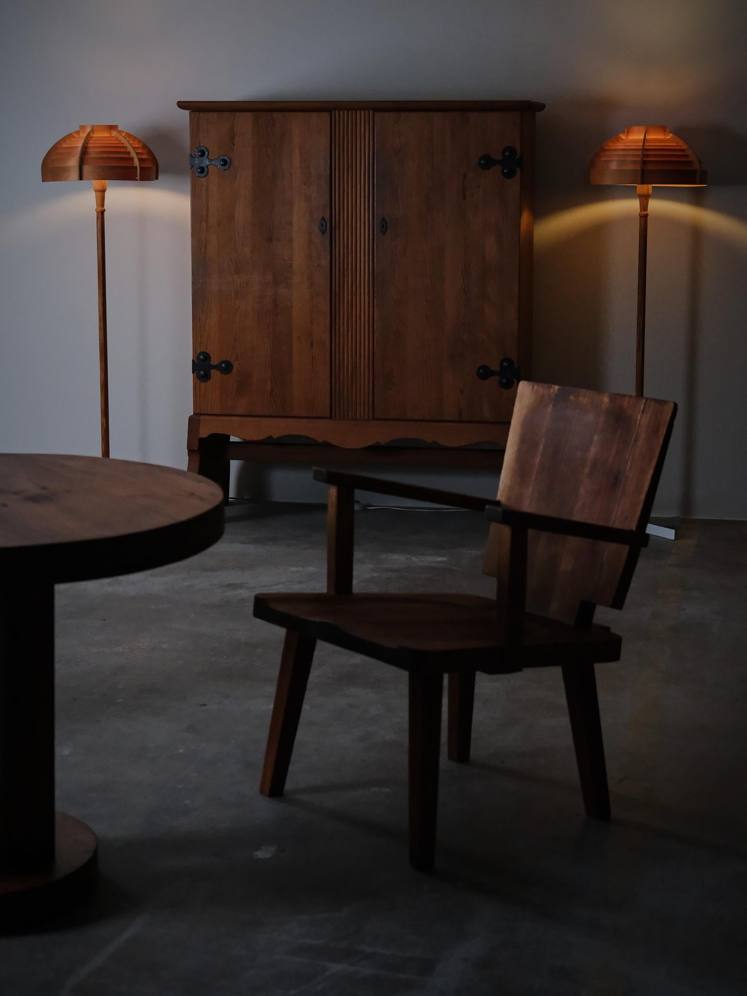Rare pair of Swedish pine armchairs, 1930s For Sale 8