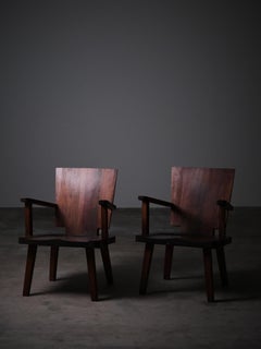 Rare pair of Swedish pine armchairs, 1930s