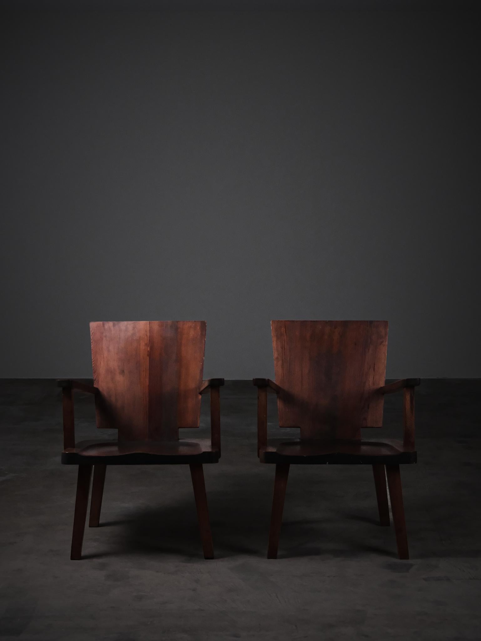 Scandinavo moderno Rara coppia di poltrone svedesi in pino, anni '30 in vendita