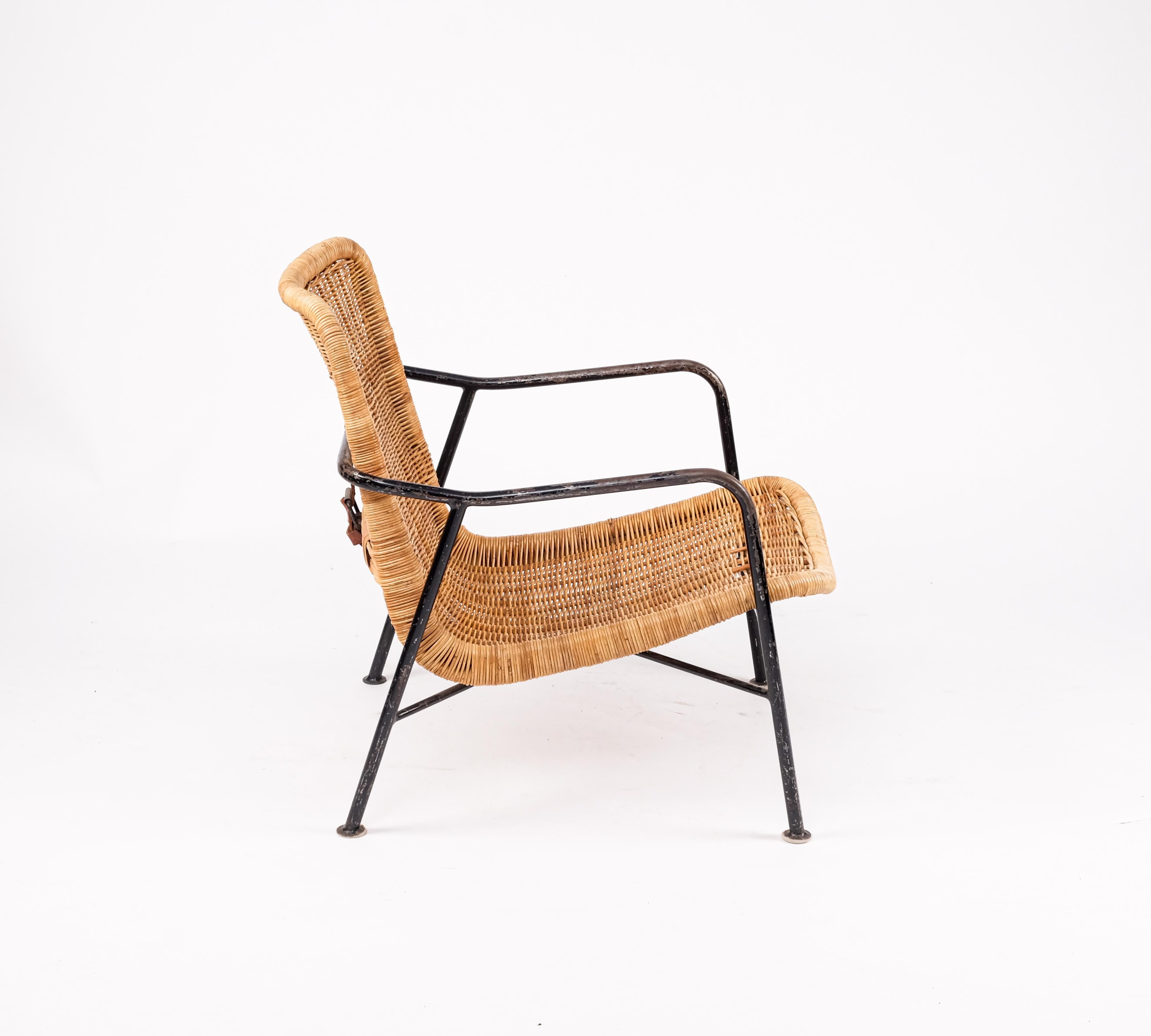 Rare Pair of Swedish Rattan Chairs, 1960s In Good Condition For Sale In Stockholm, SE