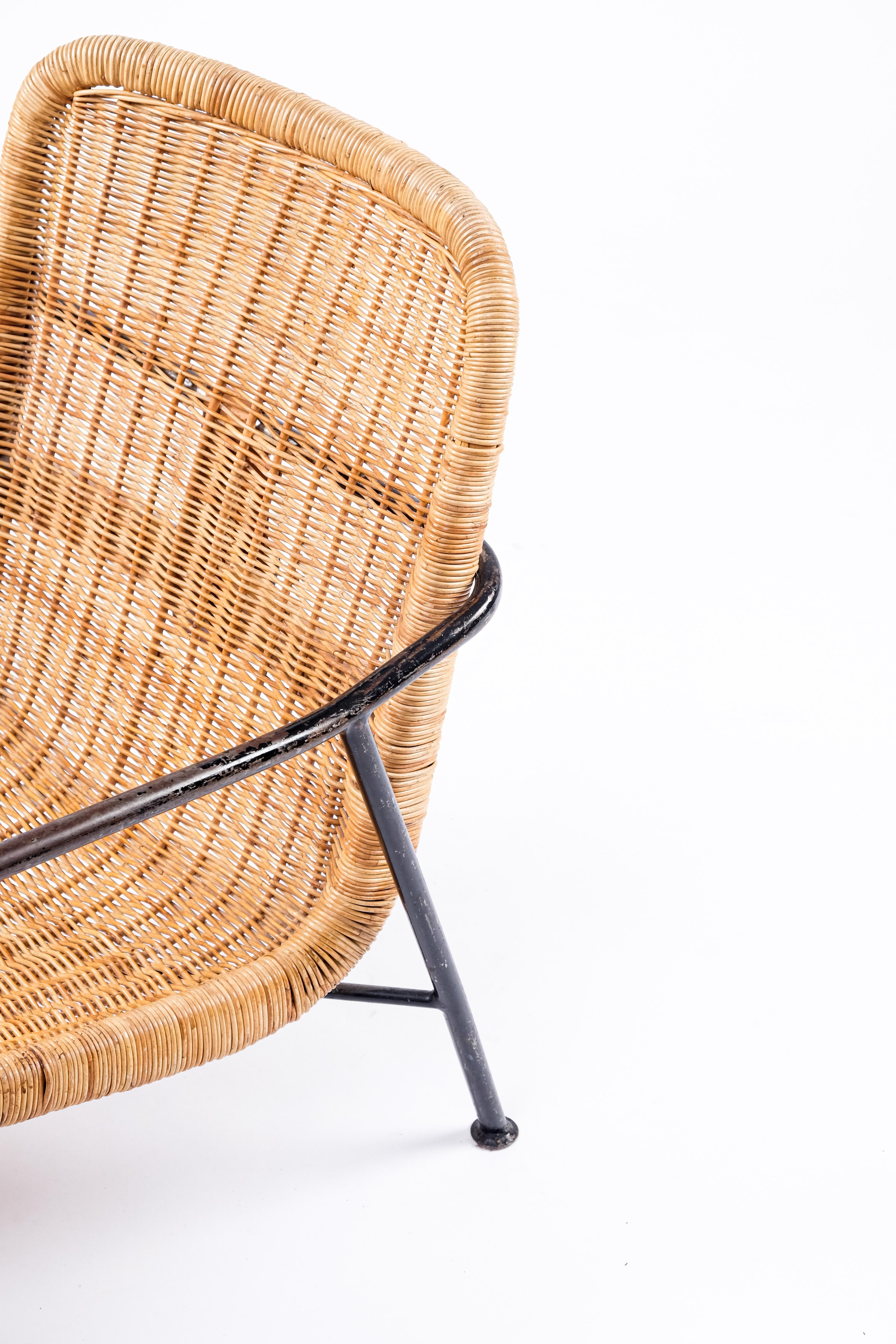 Rare Pair of Swedish Rattan Chairs, 1960s For Sale 2