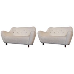 Rare Pair of Swedish Sofas, 1950s
