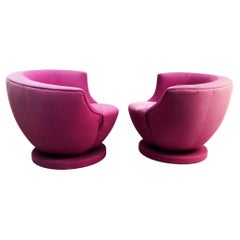 Rare Pair of Swivel Chairs by Vladimir Kagan for Directional