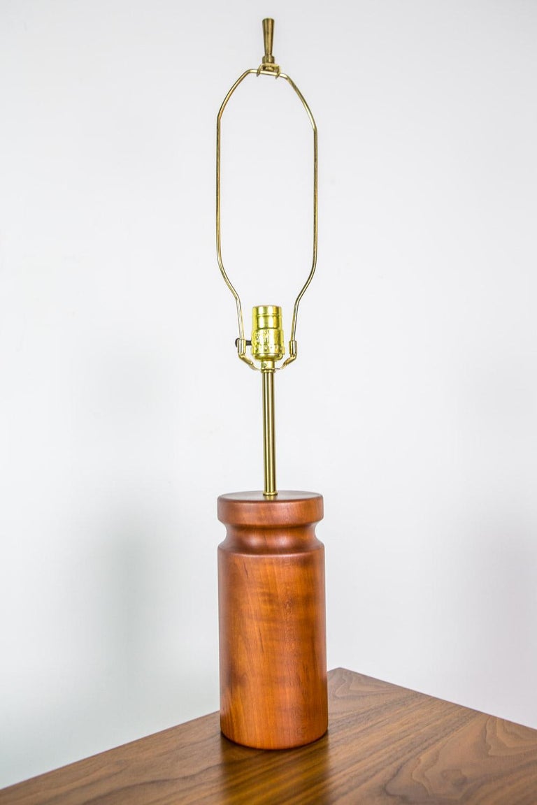 Rare Pair of Table Lamps by Arden Riddle in Cherry For Sale at 1stDibs