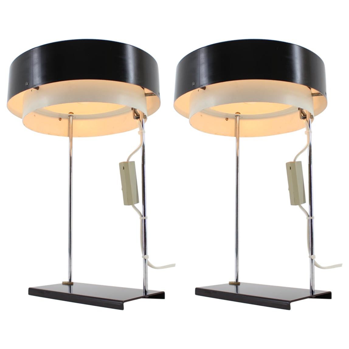 Rare Pair of Table Lamps by Josef Hurka for Napako, 1960s