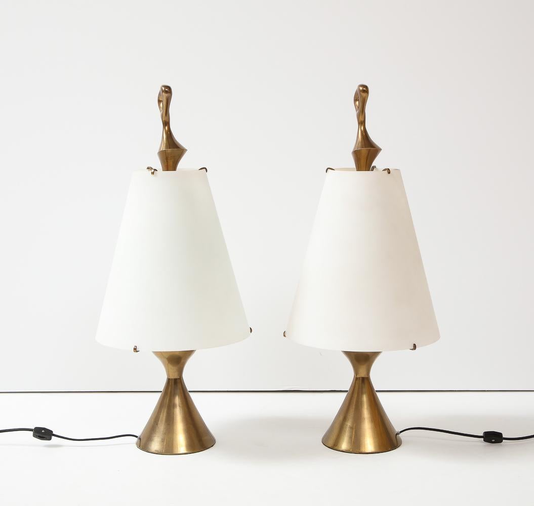 Mid-Century Modern Rare Pair of Table Lamps by Max Ingrand for Fontana Arte