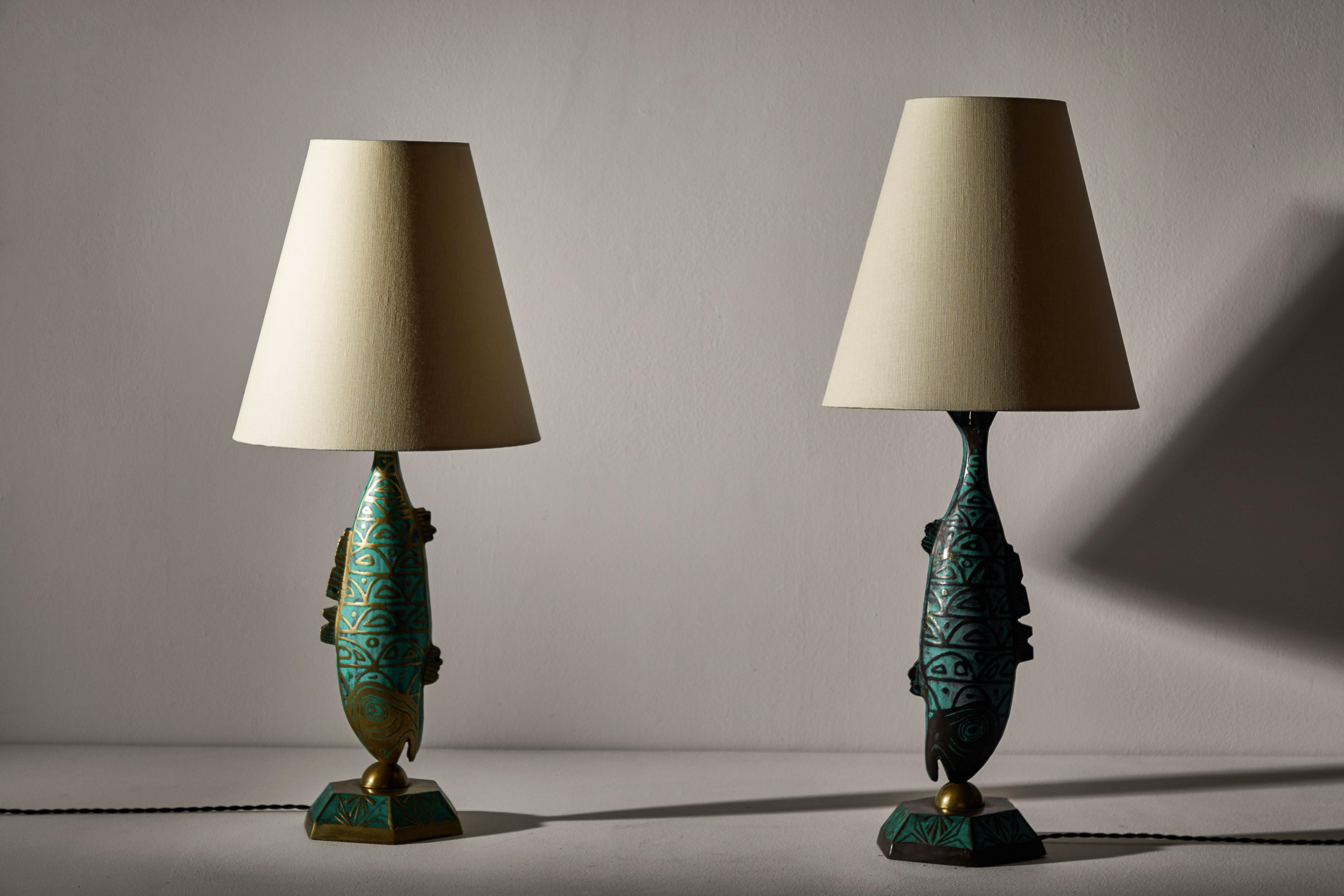 Rare Pair of Table Lamps by Pepe Mendoza In Good Condition In Los Angeles, CA