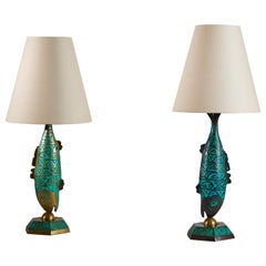 Rare Pair of Table Lamps by Pepe Mendoza