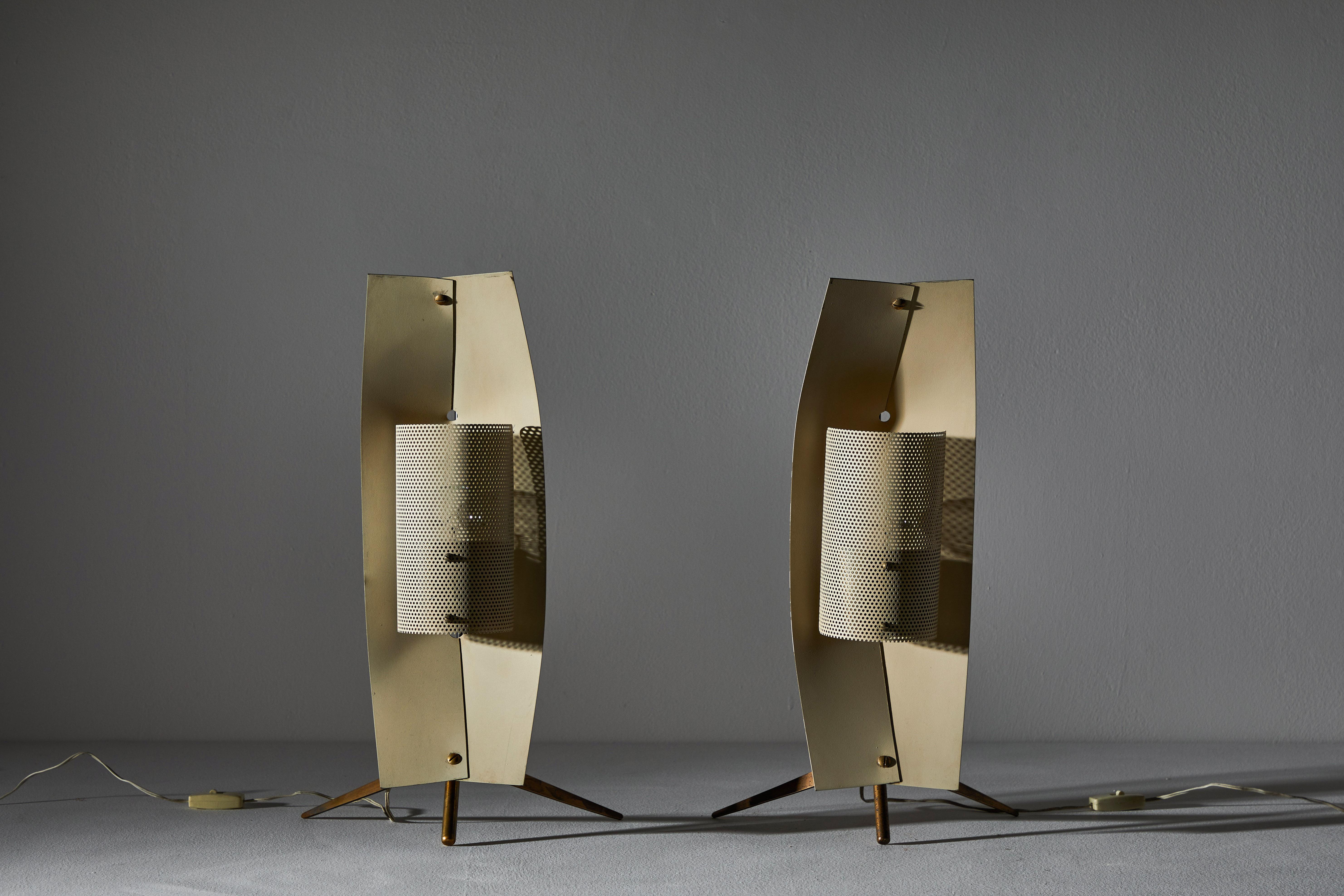 Metal Rare Pair of Table/Wall Lights by Gastone Colliva